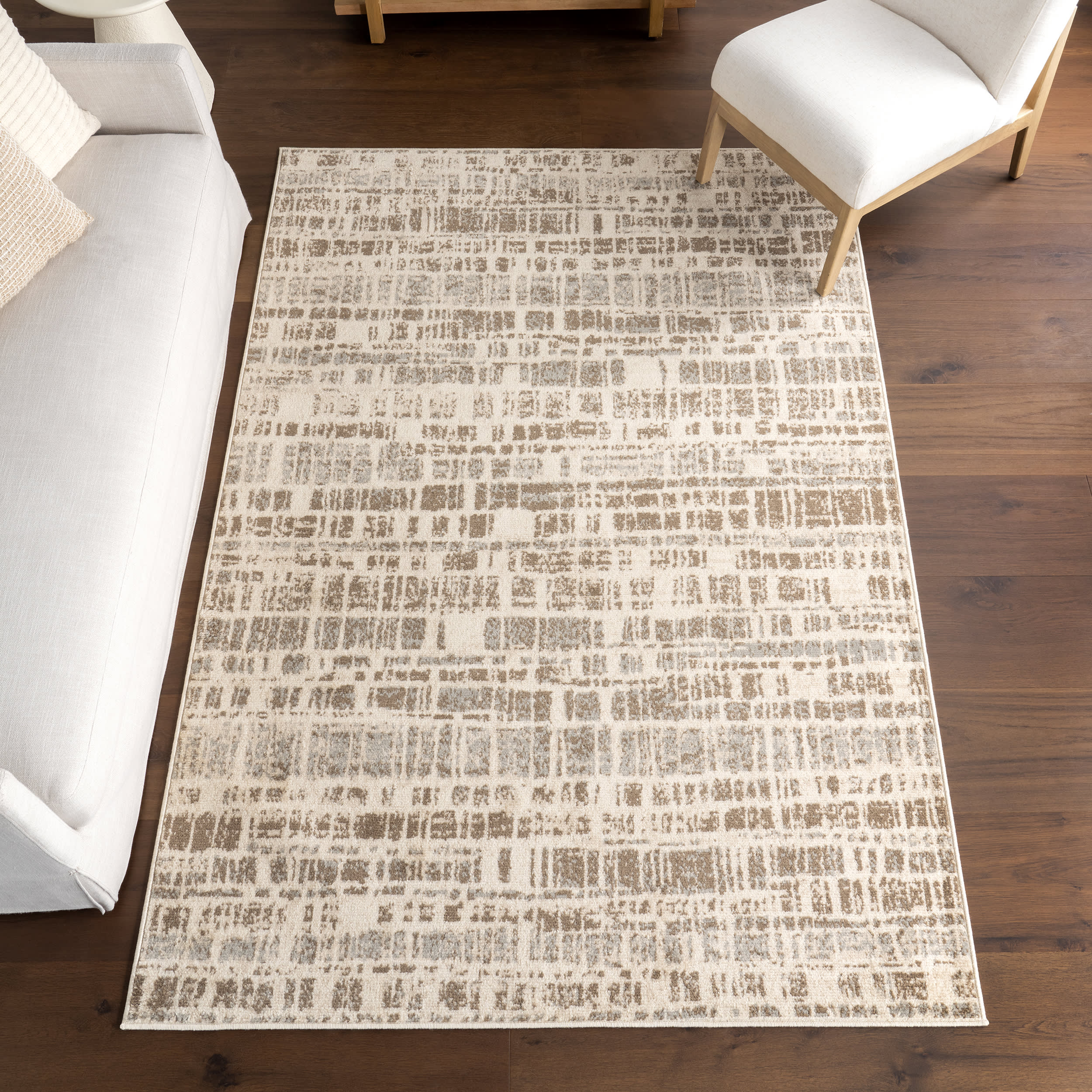 Dahlia Modern Abstract Area Rug | Beige - Image 2