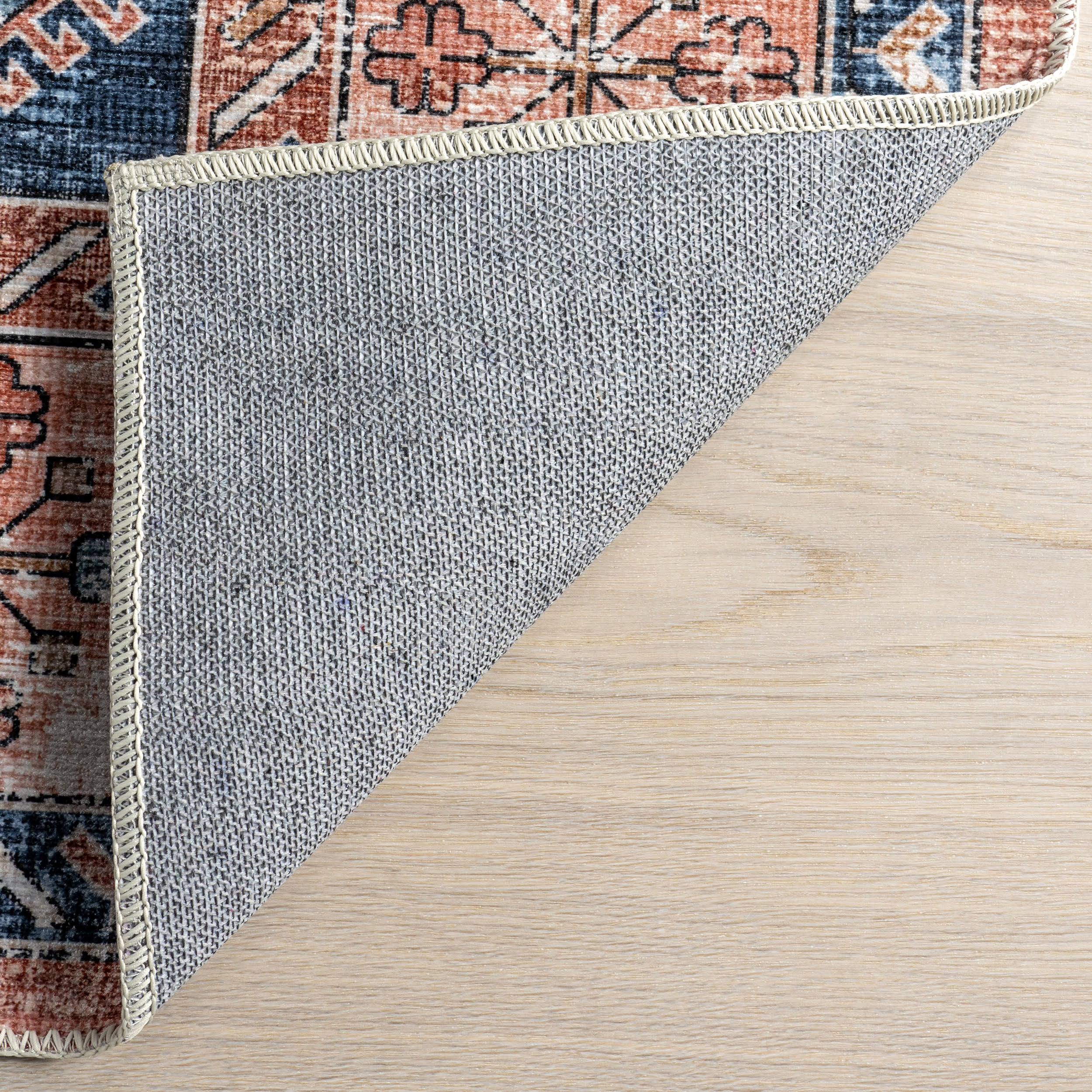 Daisy Spill Proof Washable Persian Rug | Brick - Image 7