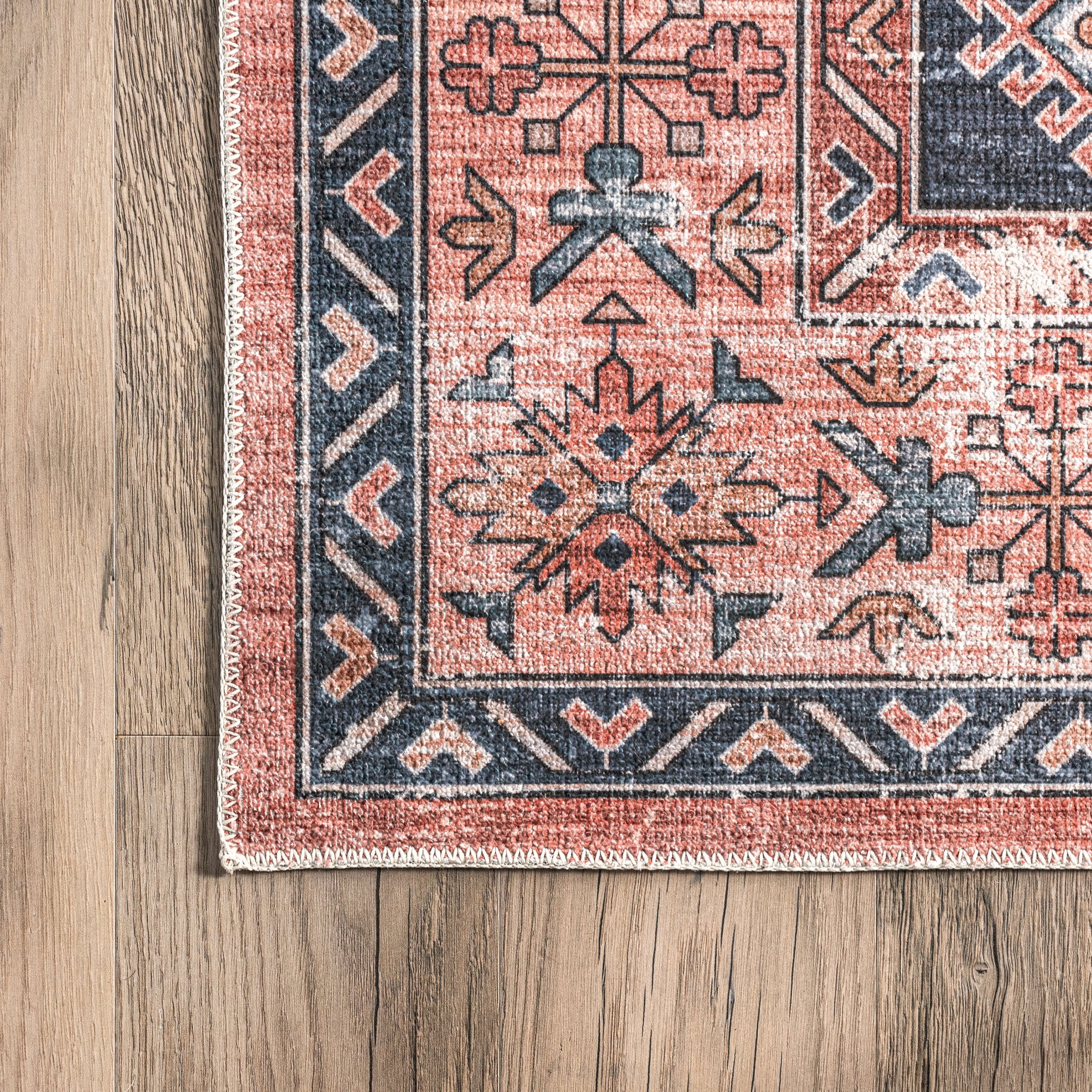 Daisy Washable Persian Rug | Brick - Image 3