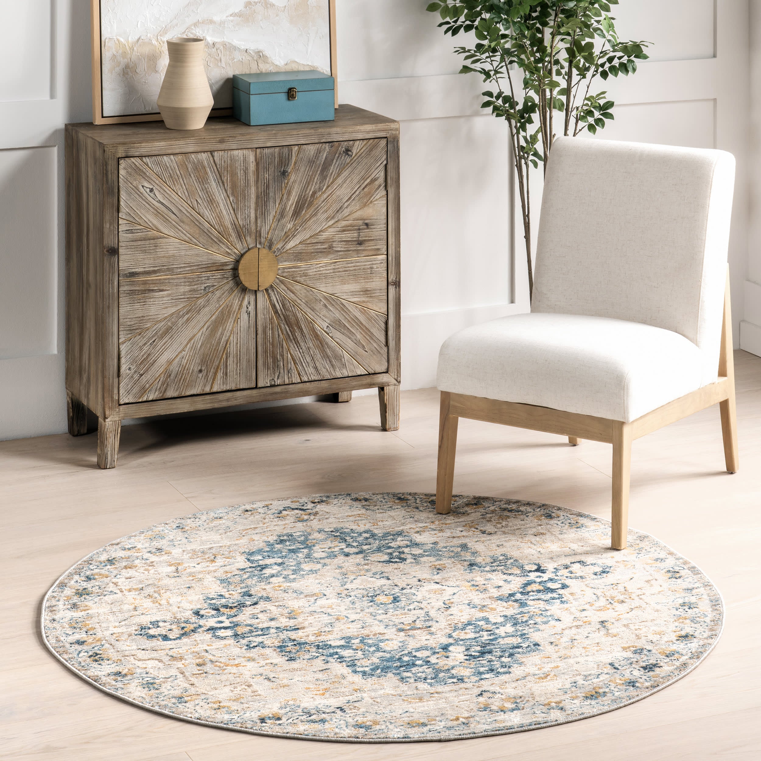 Dallas Vintage Medallion Rug | Blue - Image 2