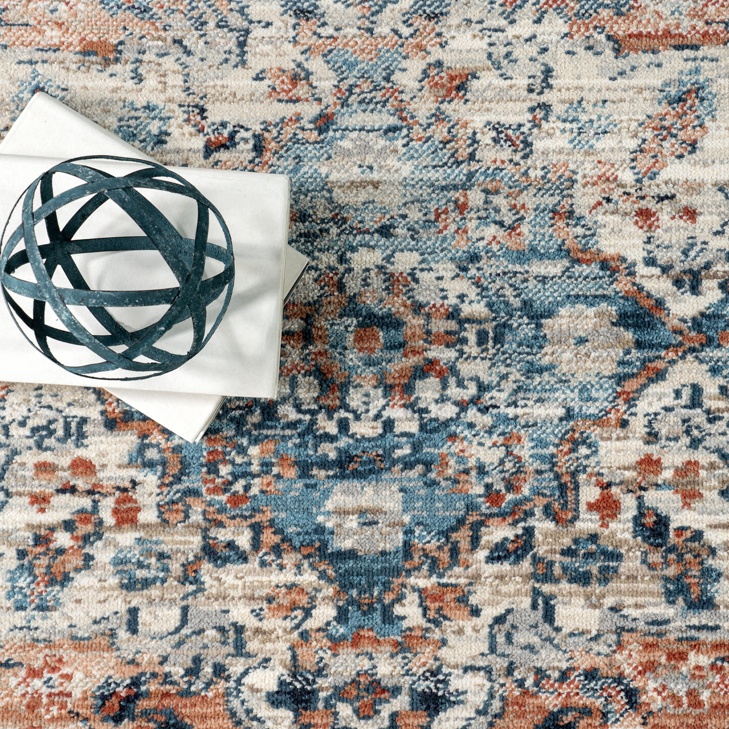 Dallas Vintage Medallion Rug | Rust - Image 7