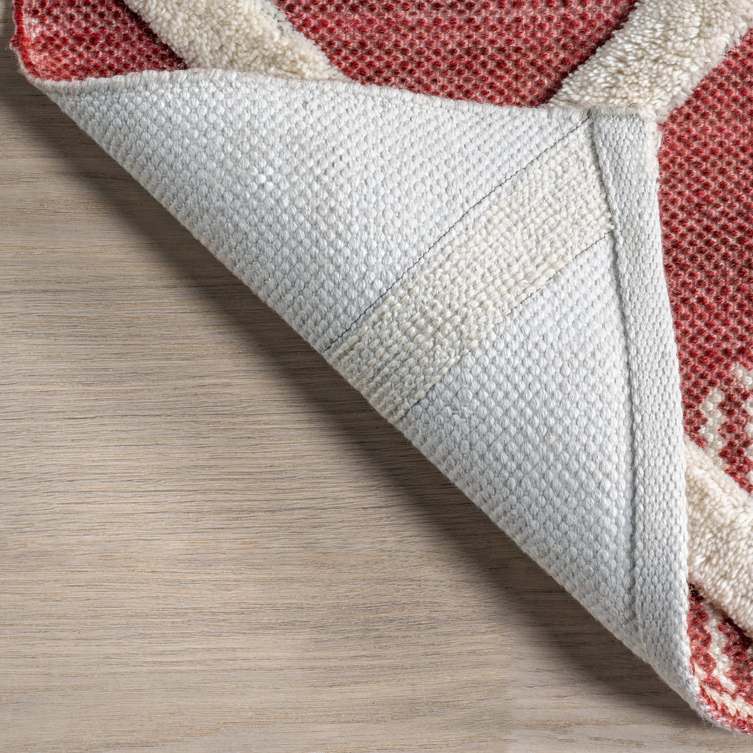 Damira Mirrored Plaid Rug | Red - Image 6