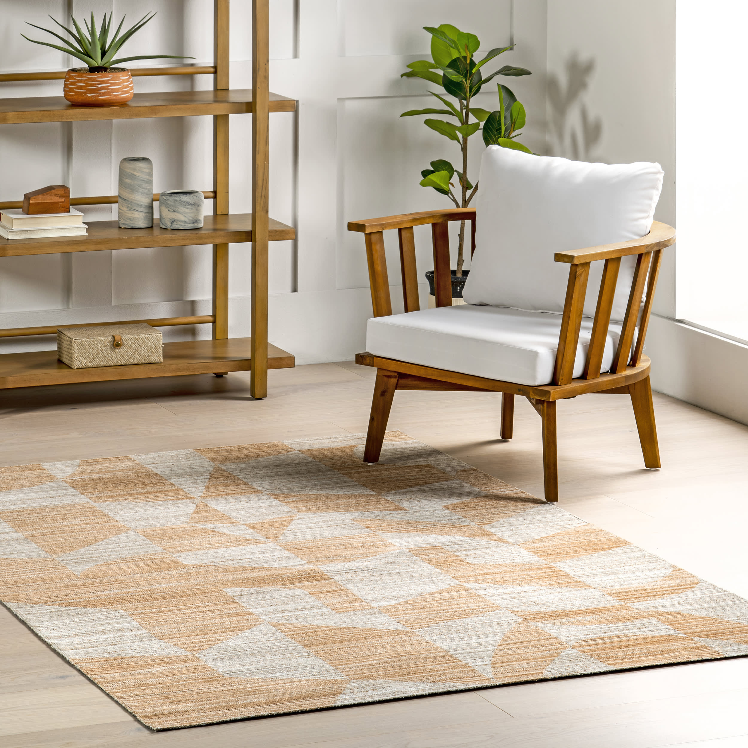 Dania Abstract Washable Indoor/Outdoor Rug | Orange - Image 8