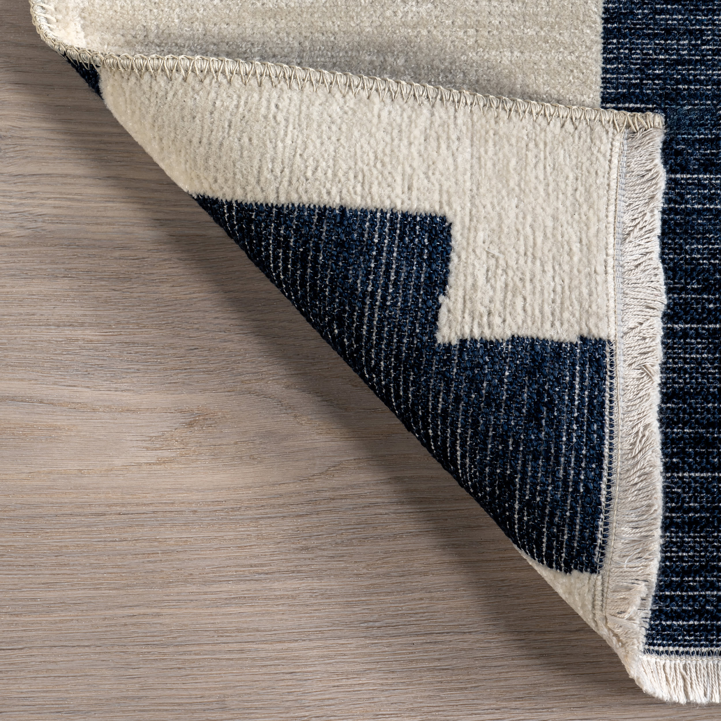 Daniela Geometric Reversible Washable Rug | Navy - Image 7
