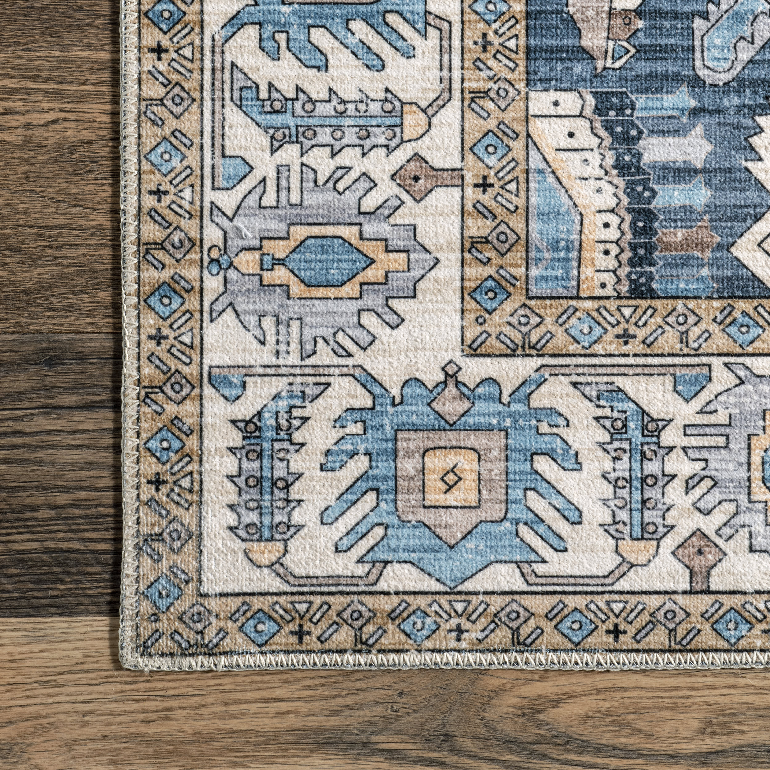 Daphna Medallion Washable Rug | Blue - Image 3