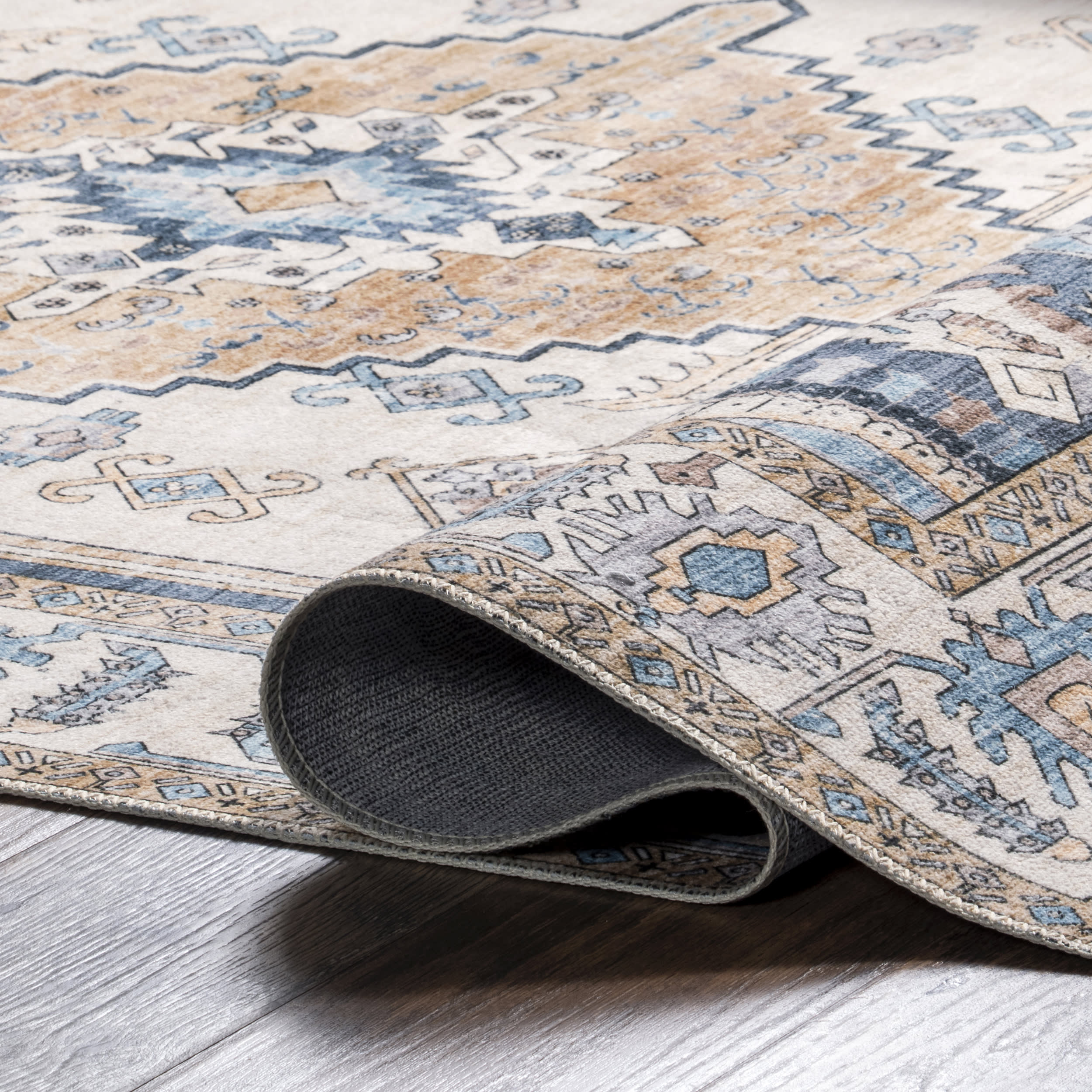 Daphna Medallion Washable Rug | Blue - Image 8