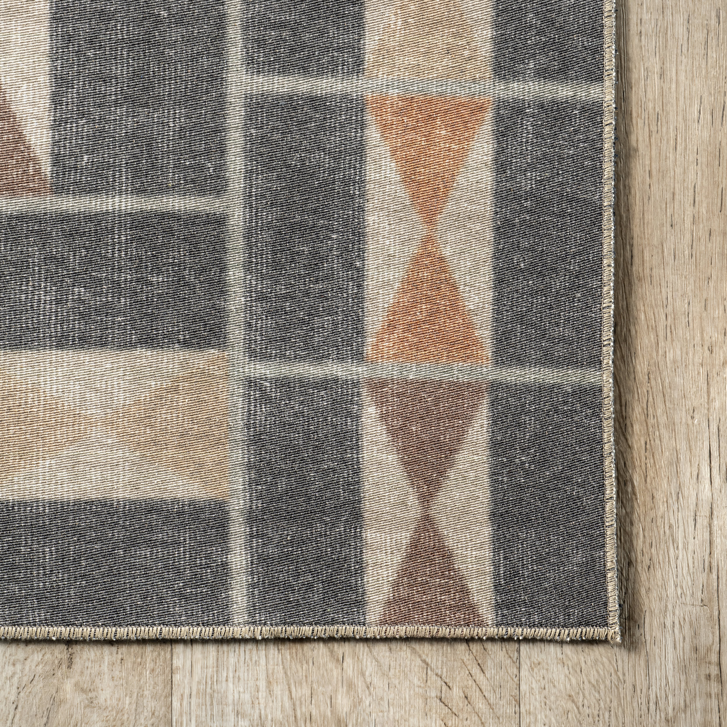 Darcie Washable Geometric Rug | Blue - Image 3
