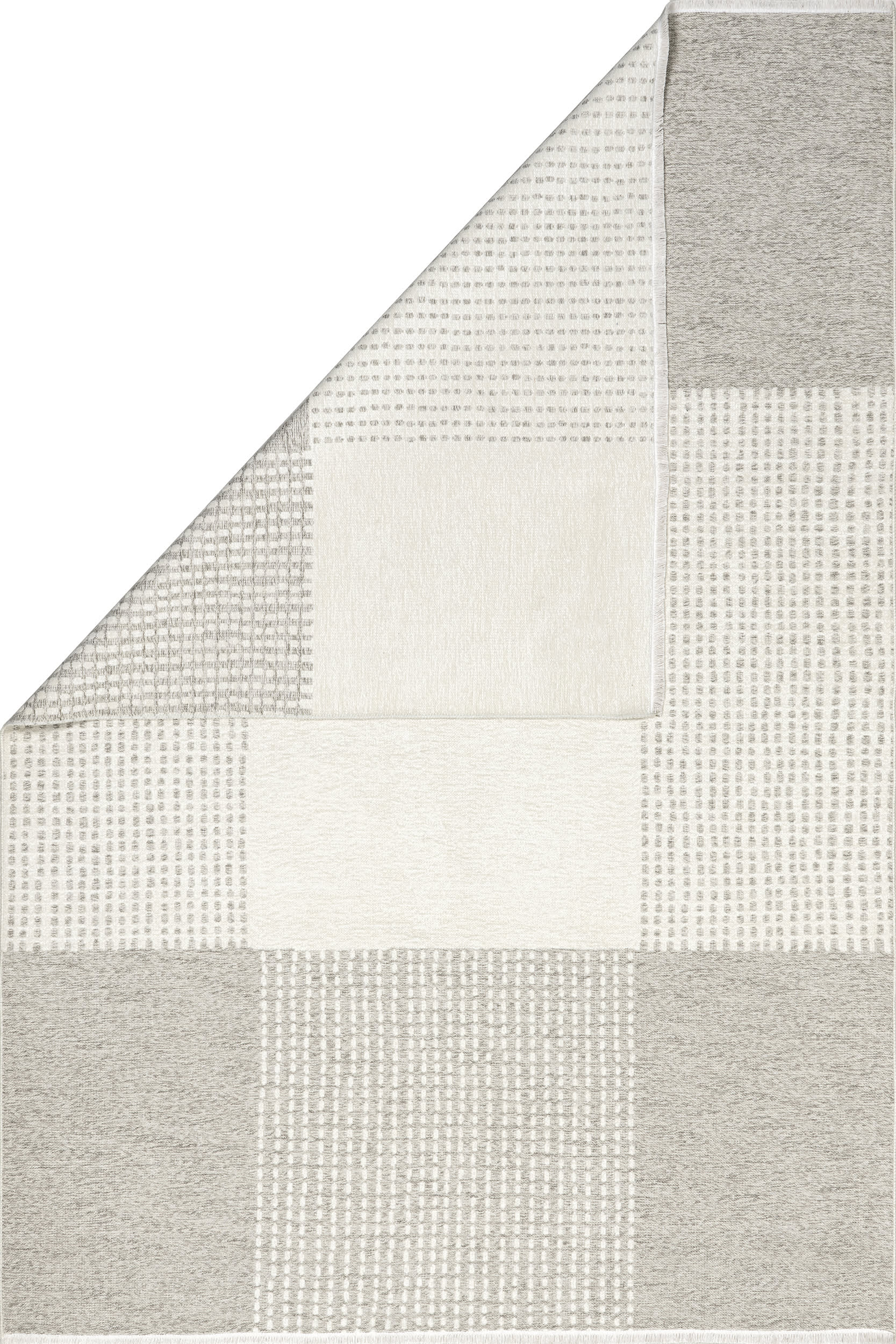 Darcy Dual Plaid Reversible Washable Rug | Cream - Image 4