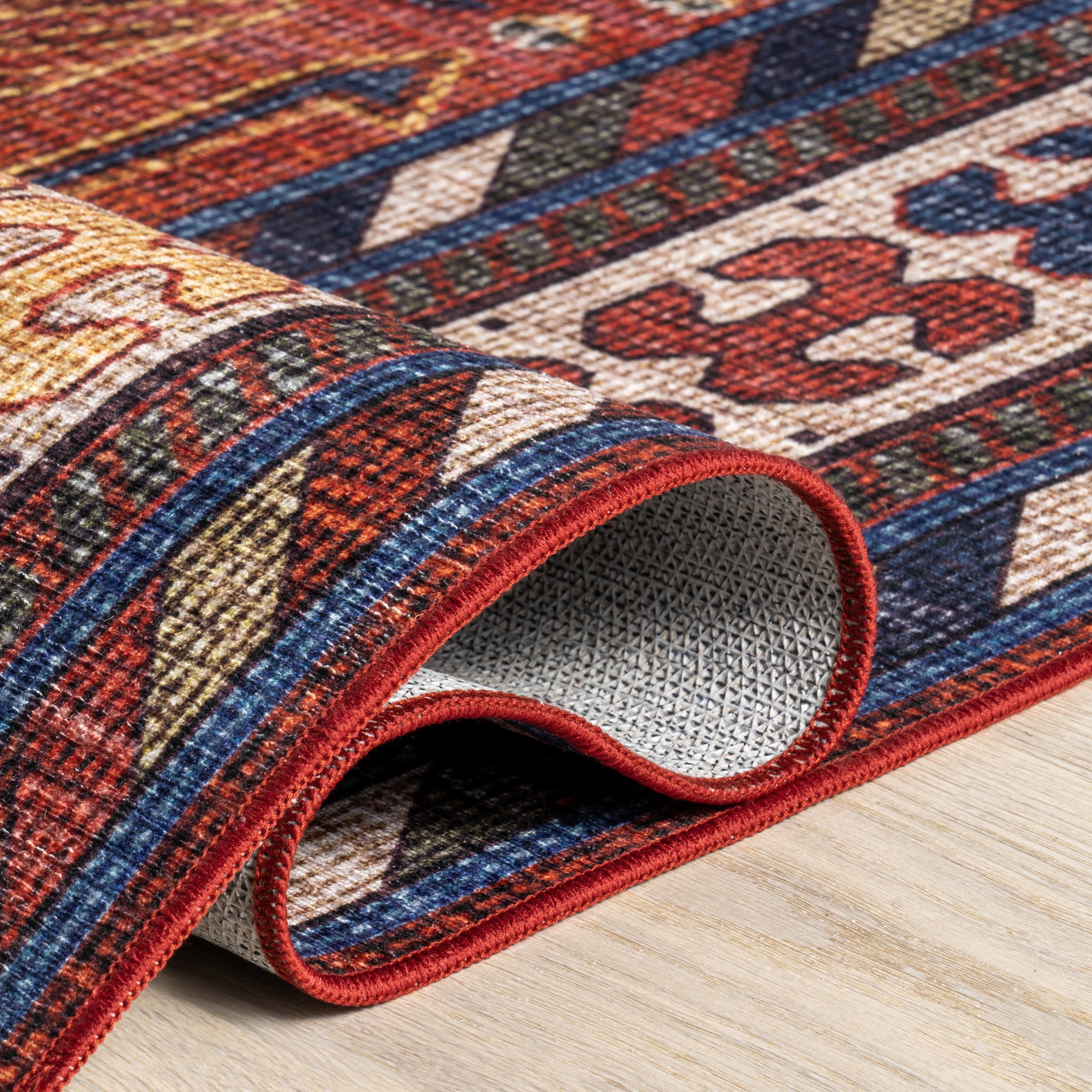 Davina Classic Spill Proof Washable Rug | Brick - Image 9