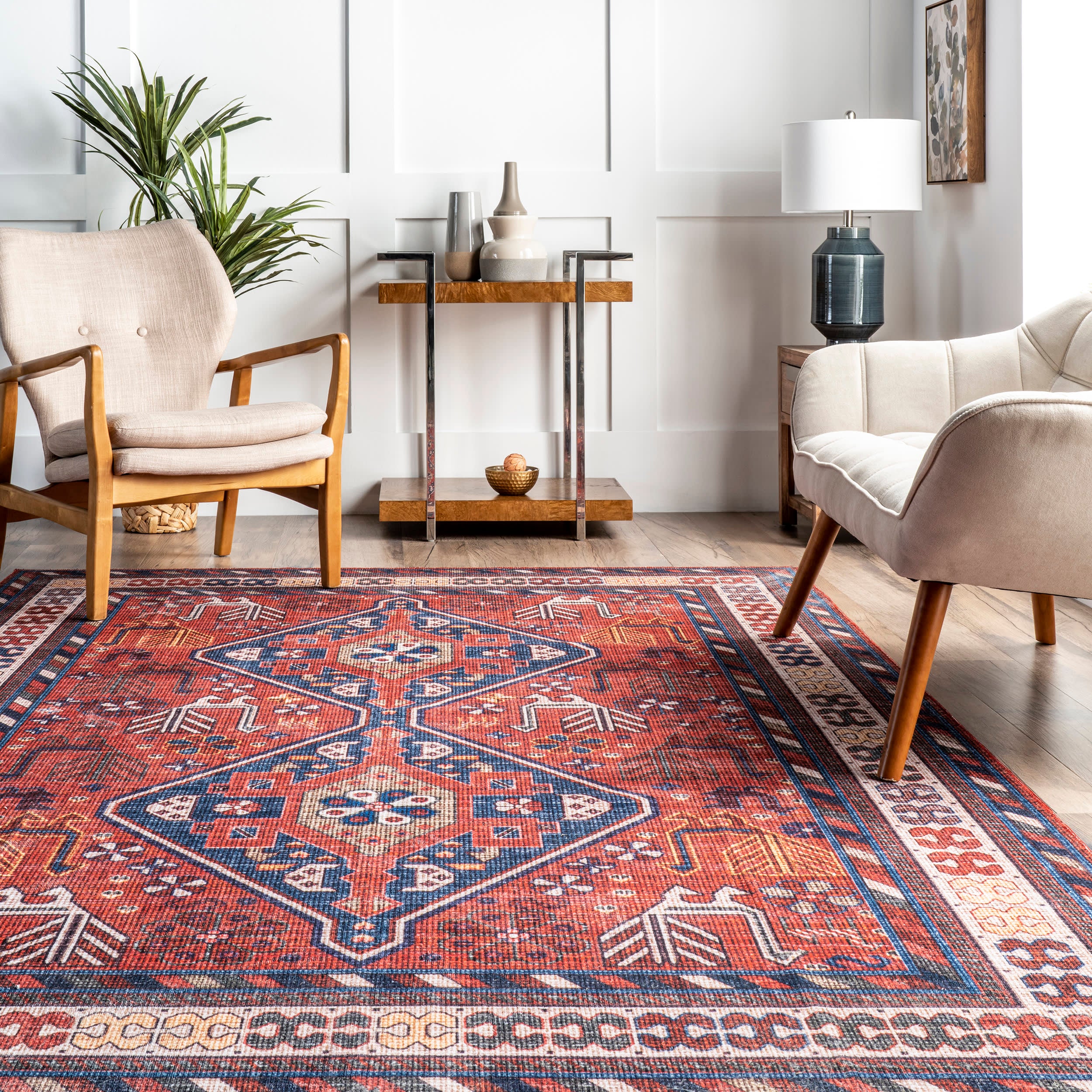 Davina Classic Washable Rug | Brick - Image 4