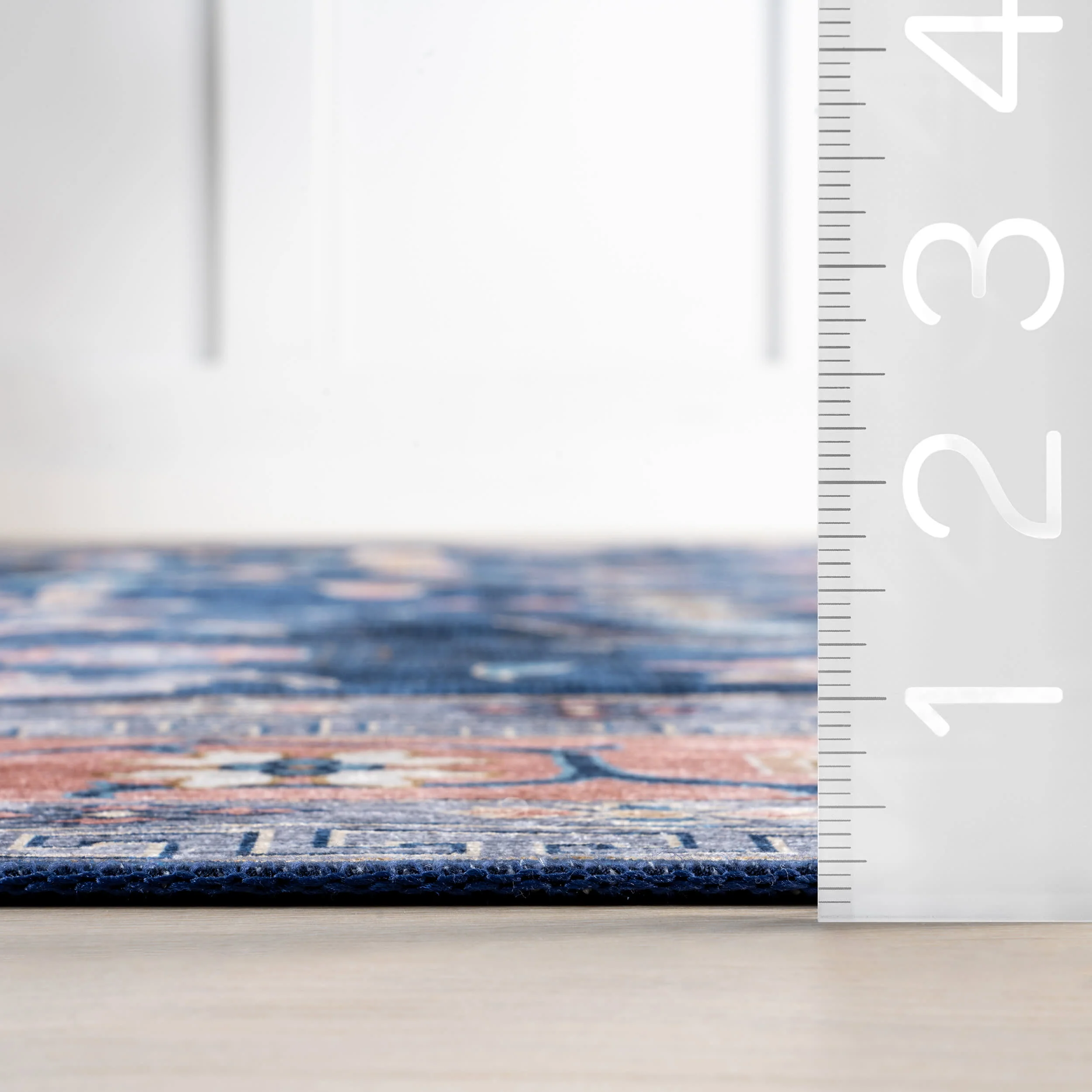 Dayflower Vintage Spill Proof Washable Rug | Blue - Image 6