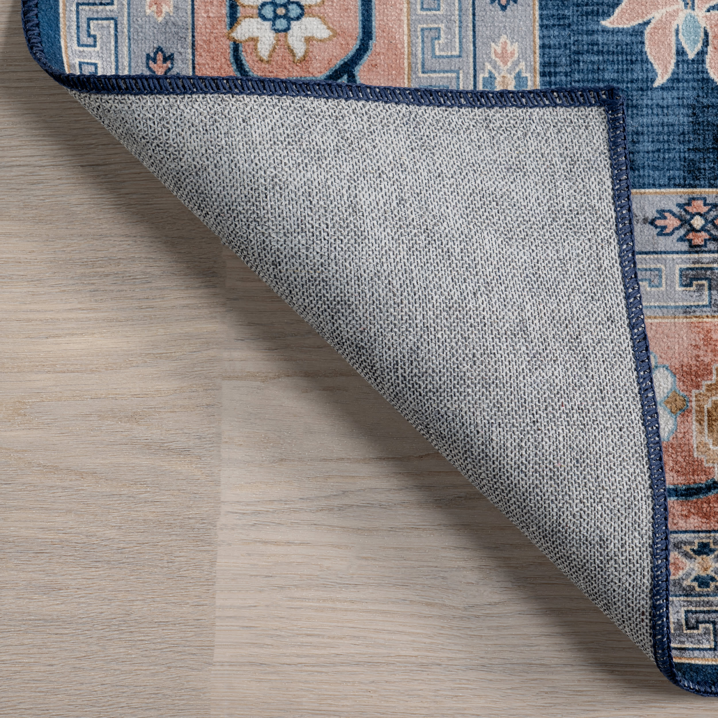 Dayflower Vintage Washable Rug | Blue - Image 5