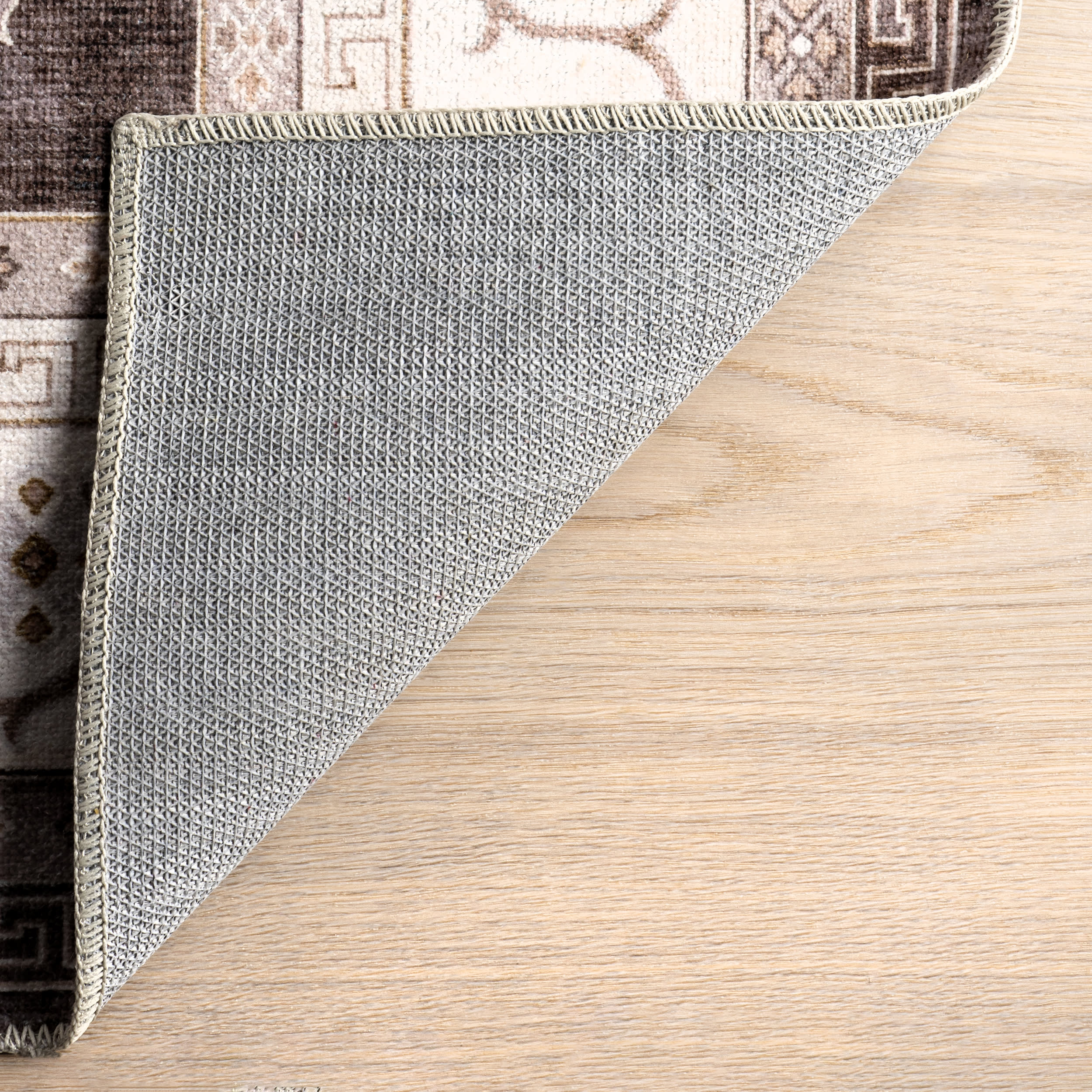 Dayflower Vintage Washable Rug | Brown - Image 6