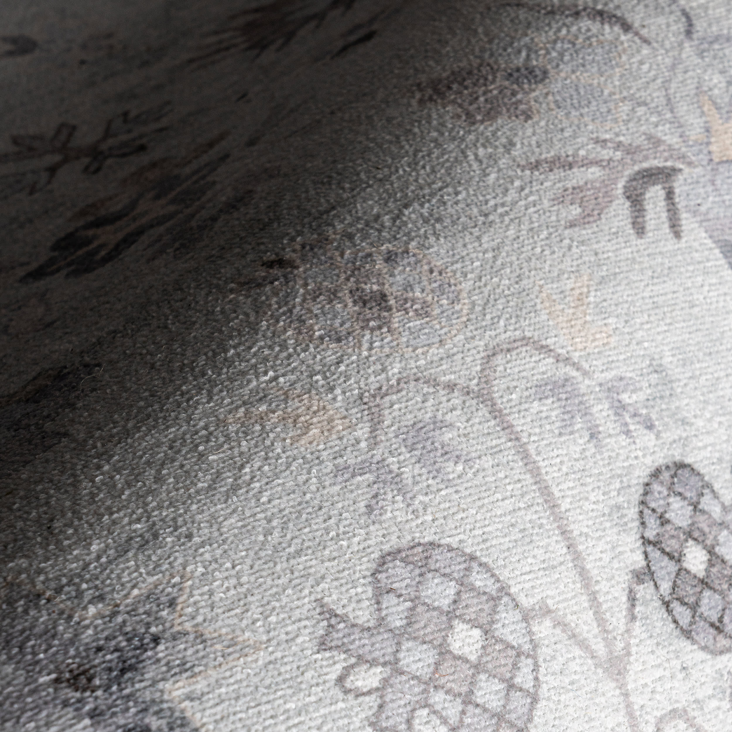 Dayflower Vintage Washable Rug | Light Grey - Image 3