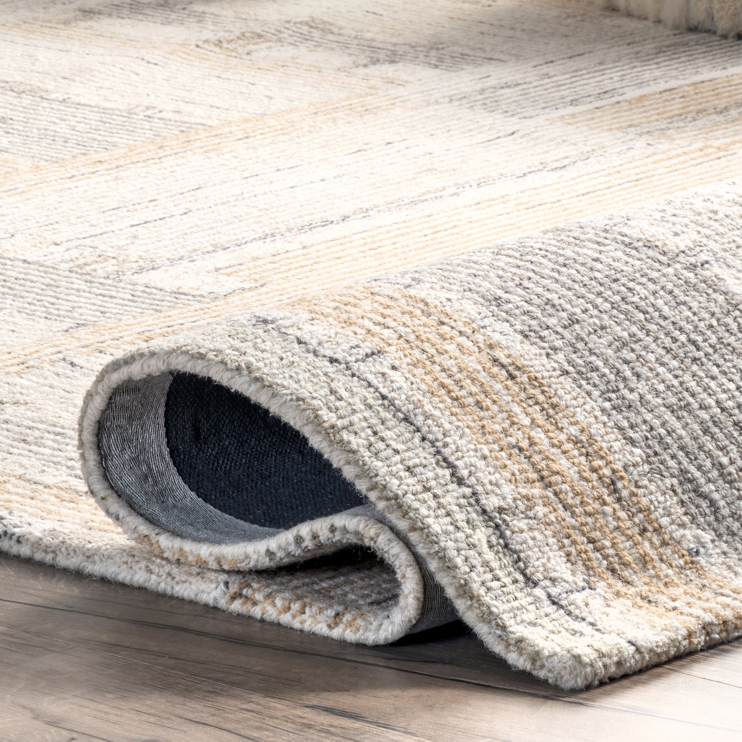 Deco Striped Tile Rug | Beige - Image 5