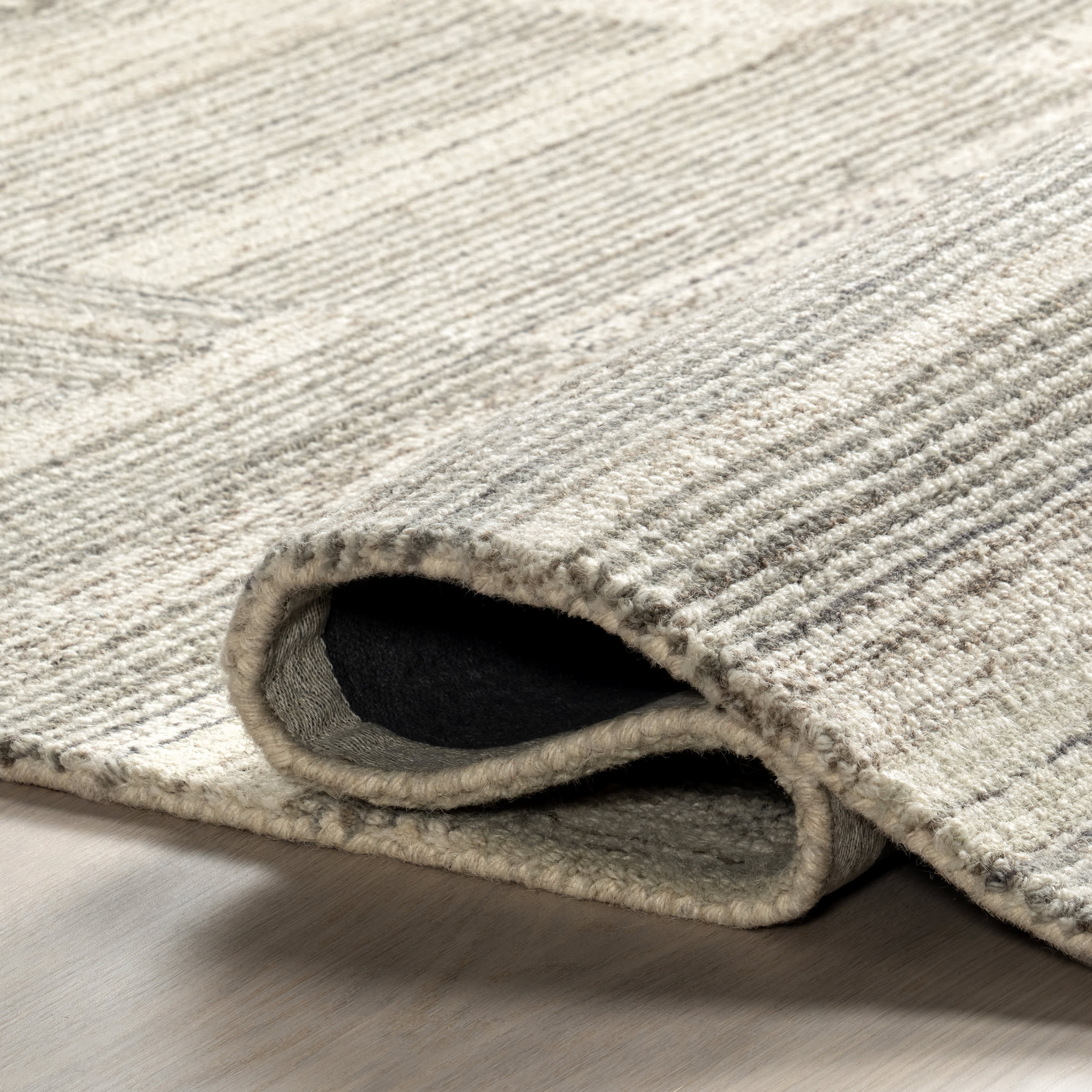 Deco Striped Tile Rug | Light Grey - Image 7