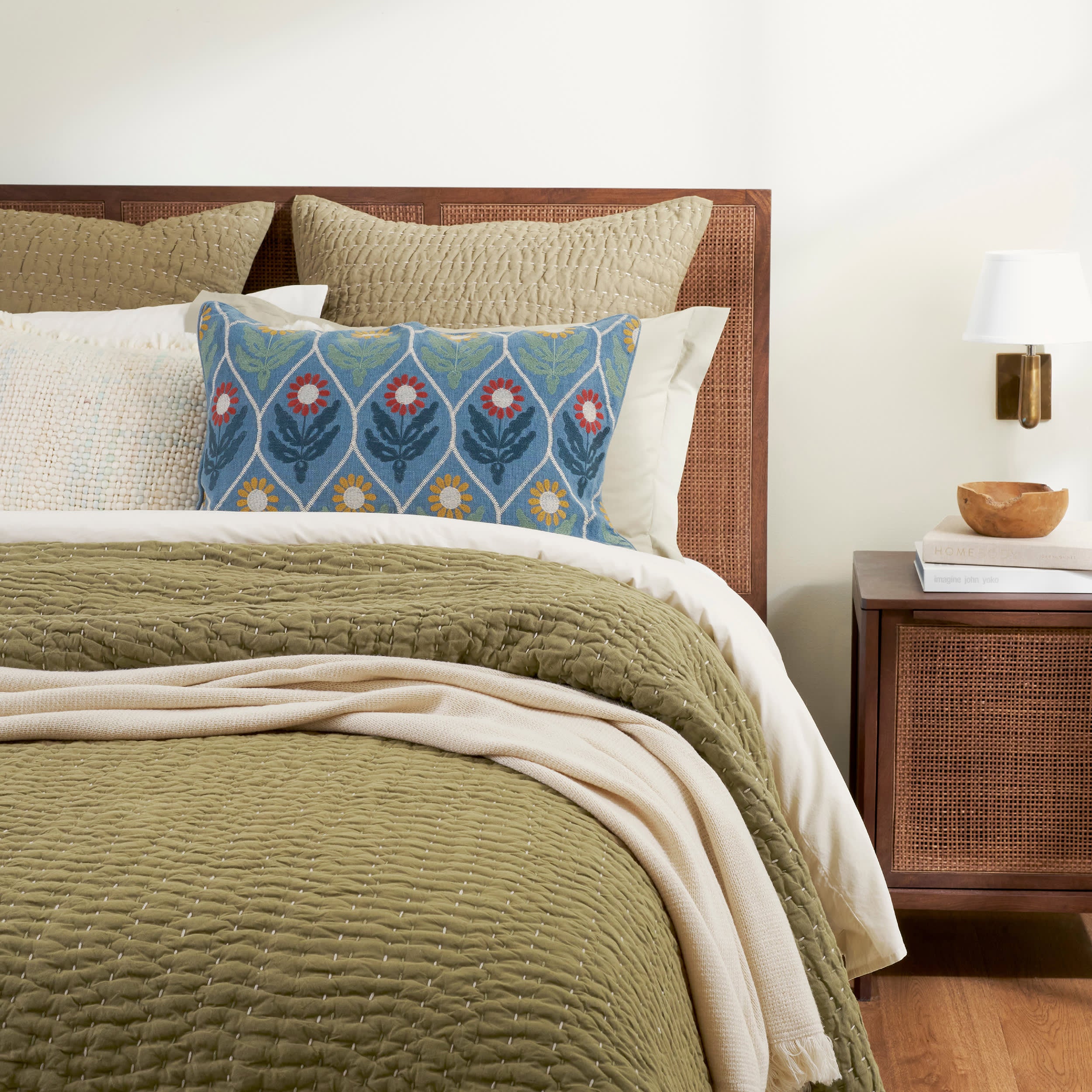 Deepali Kantha Quilt | Olive - Image 2