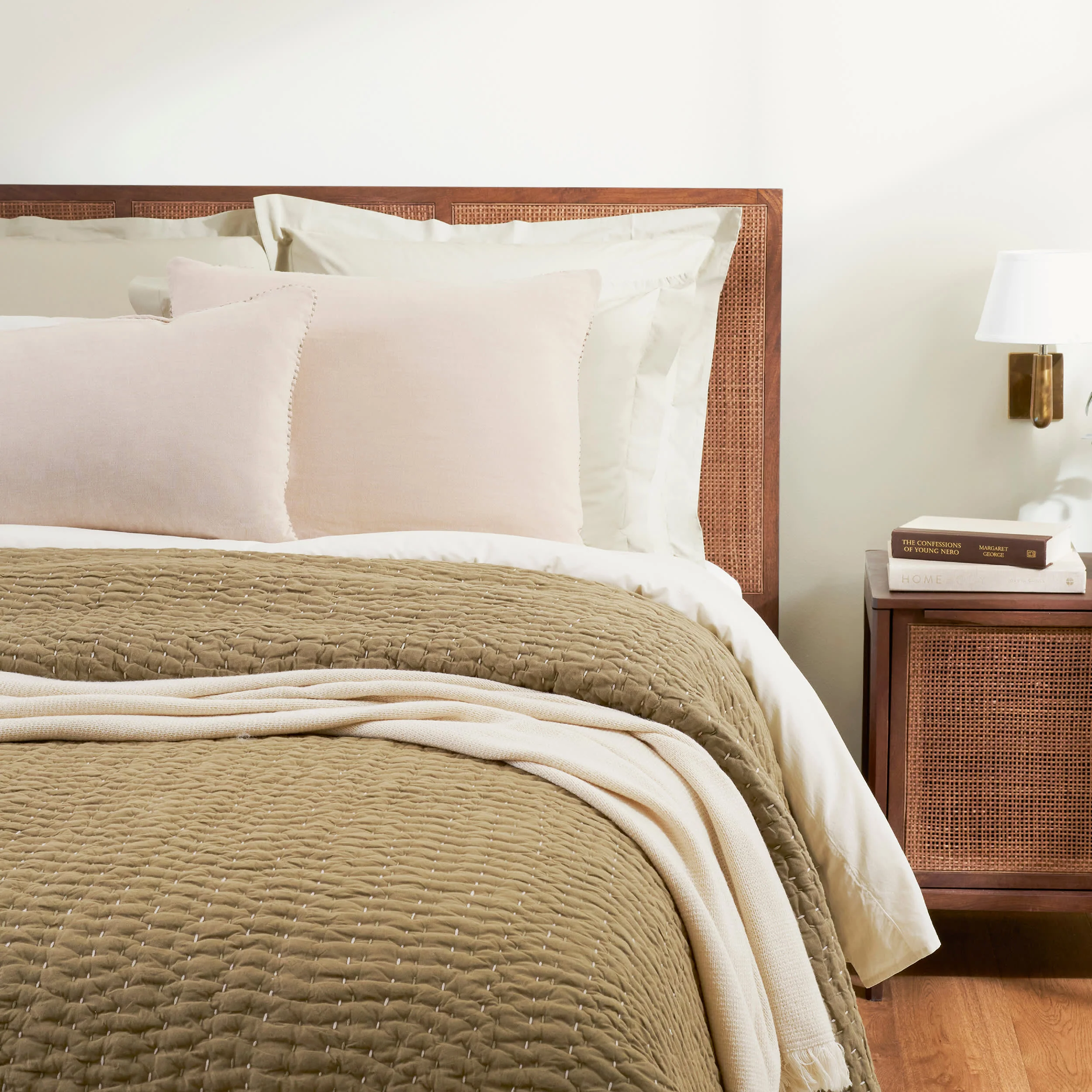 Deepali Kantha Quilt | Olive - Image 3
