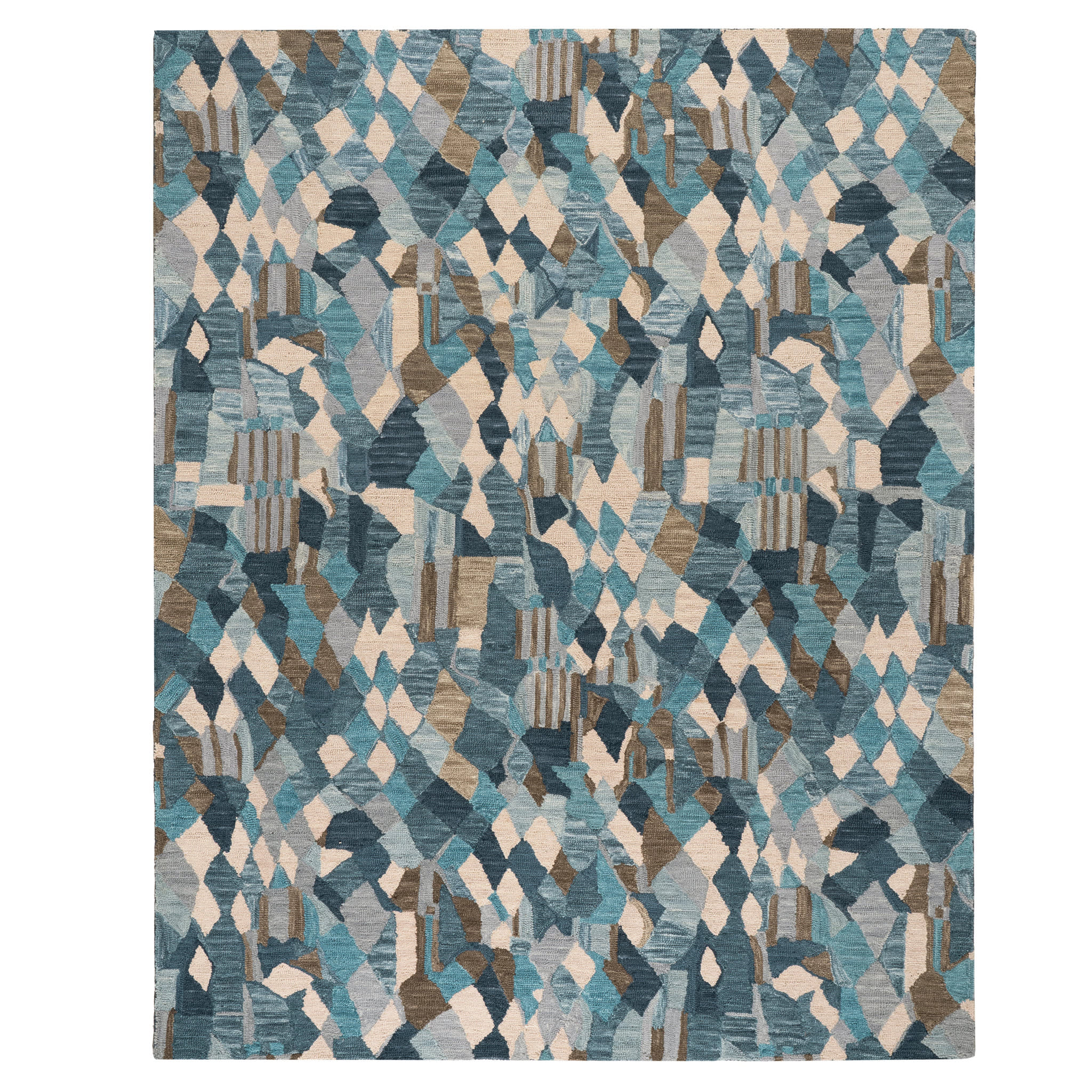 Deer Leap Hand Hooked Wool Rug | Blue - Image 2