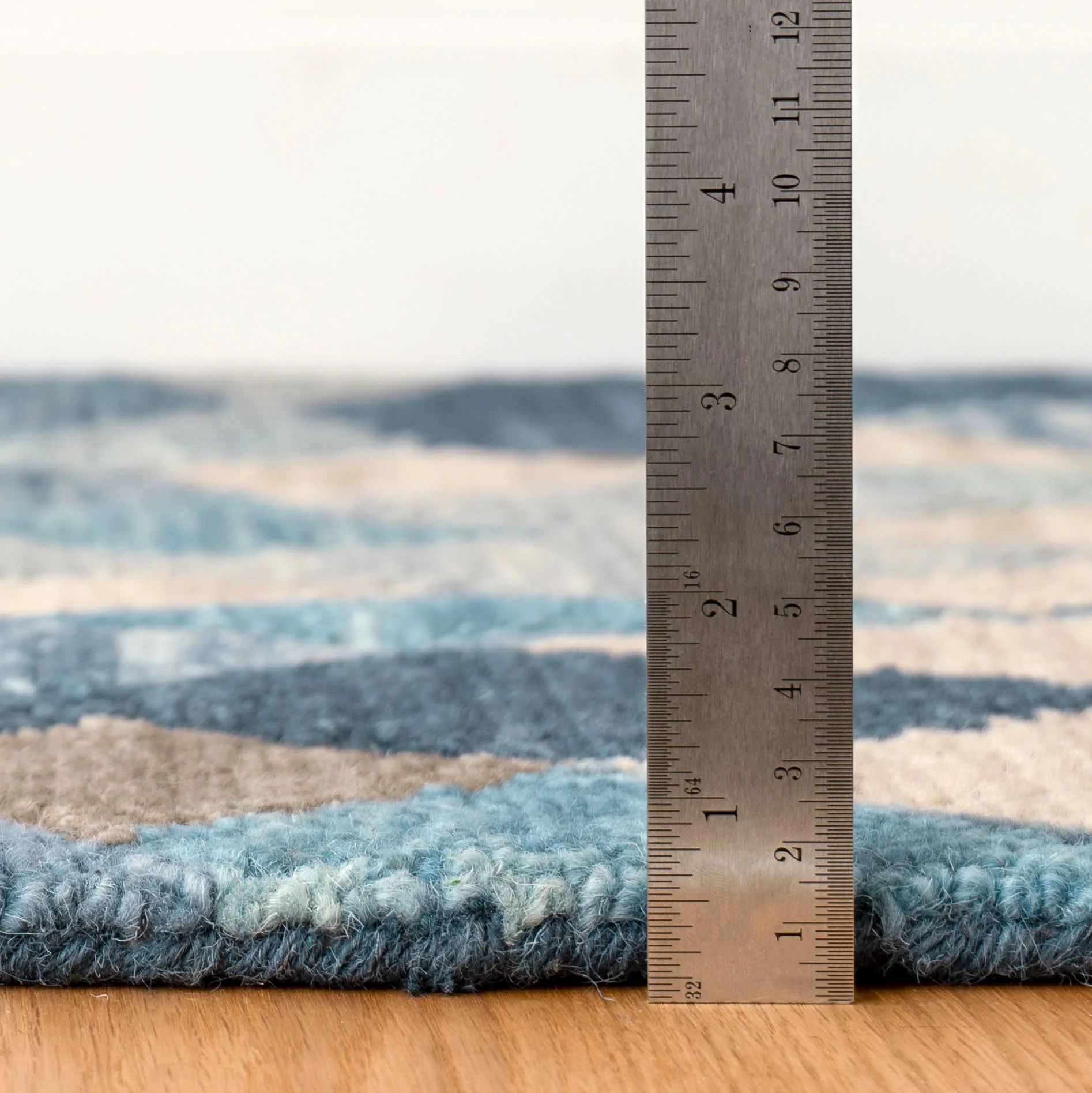 Deer Leap Hand Hooked Wool Rug | Blue - Image 6
