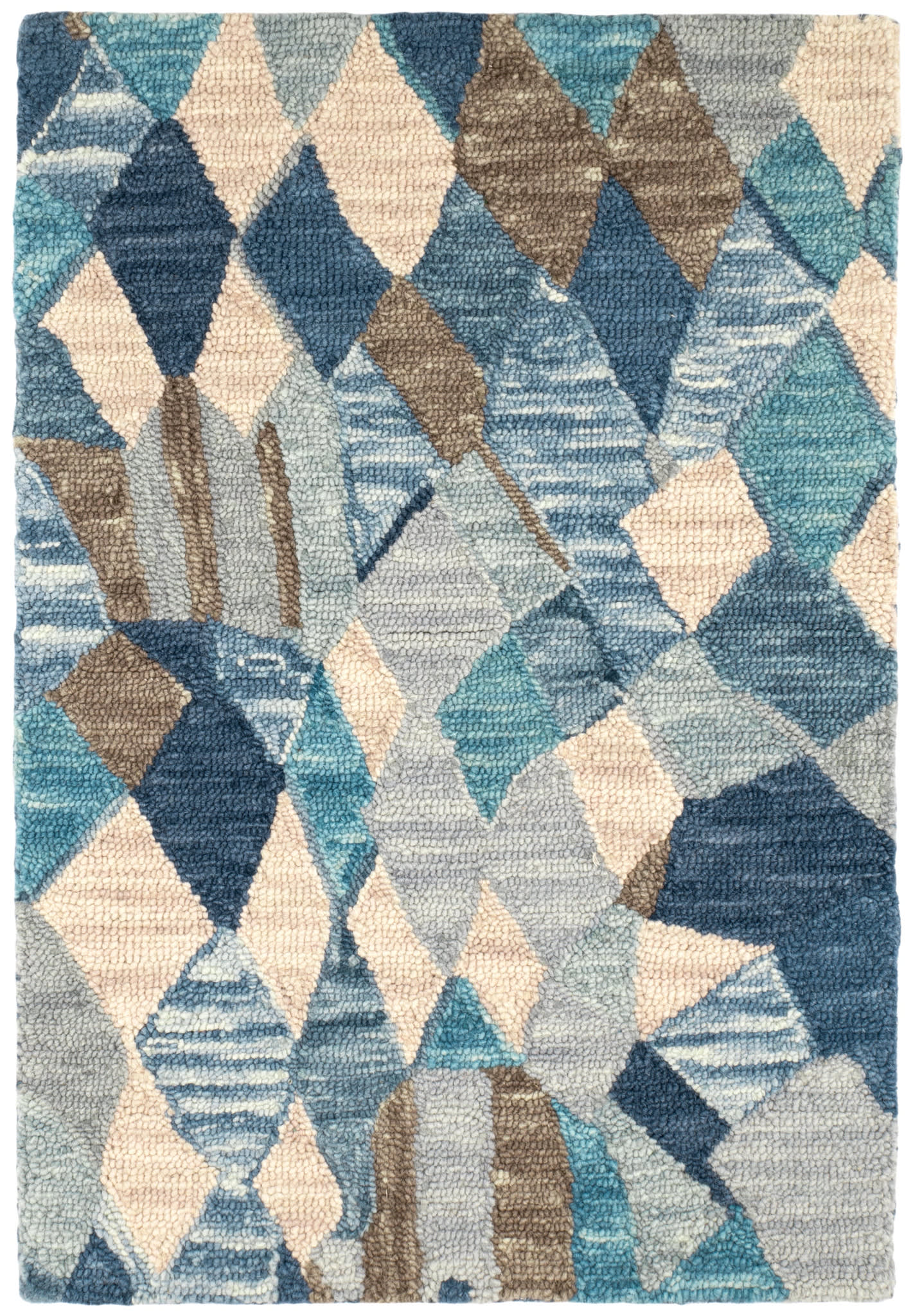 Deer Leap Hand Hooked Wool Rug | Blue - Image 9
