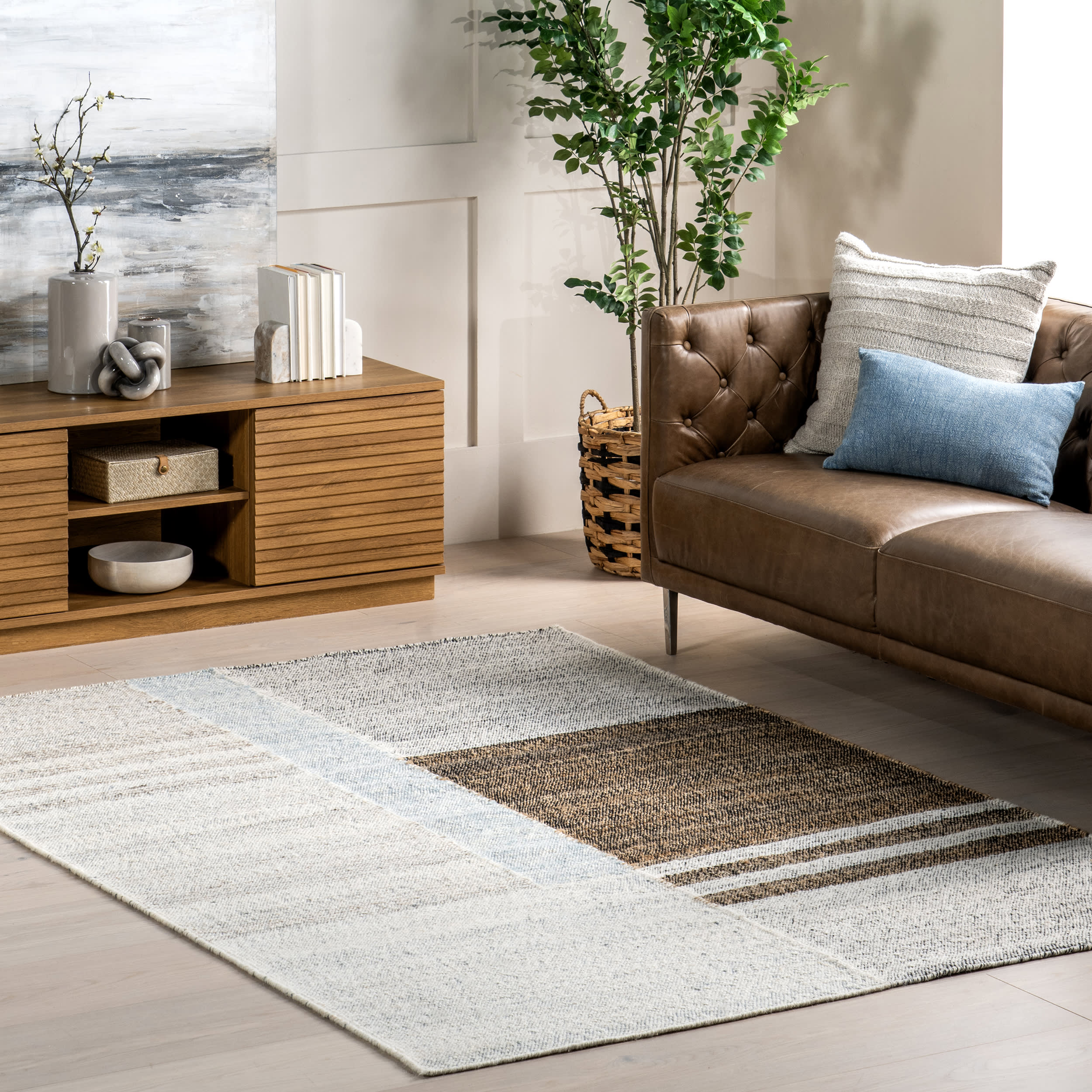 Deirdre Geometric Tonal Rug | Ivory - Image 2