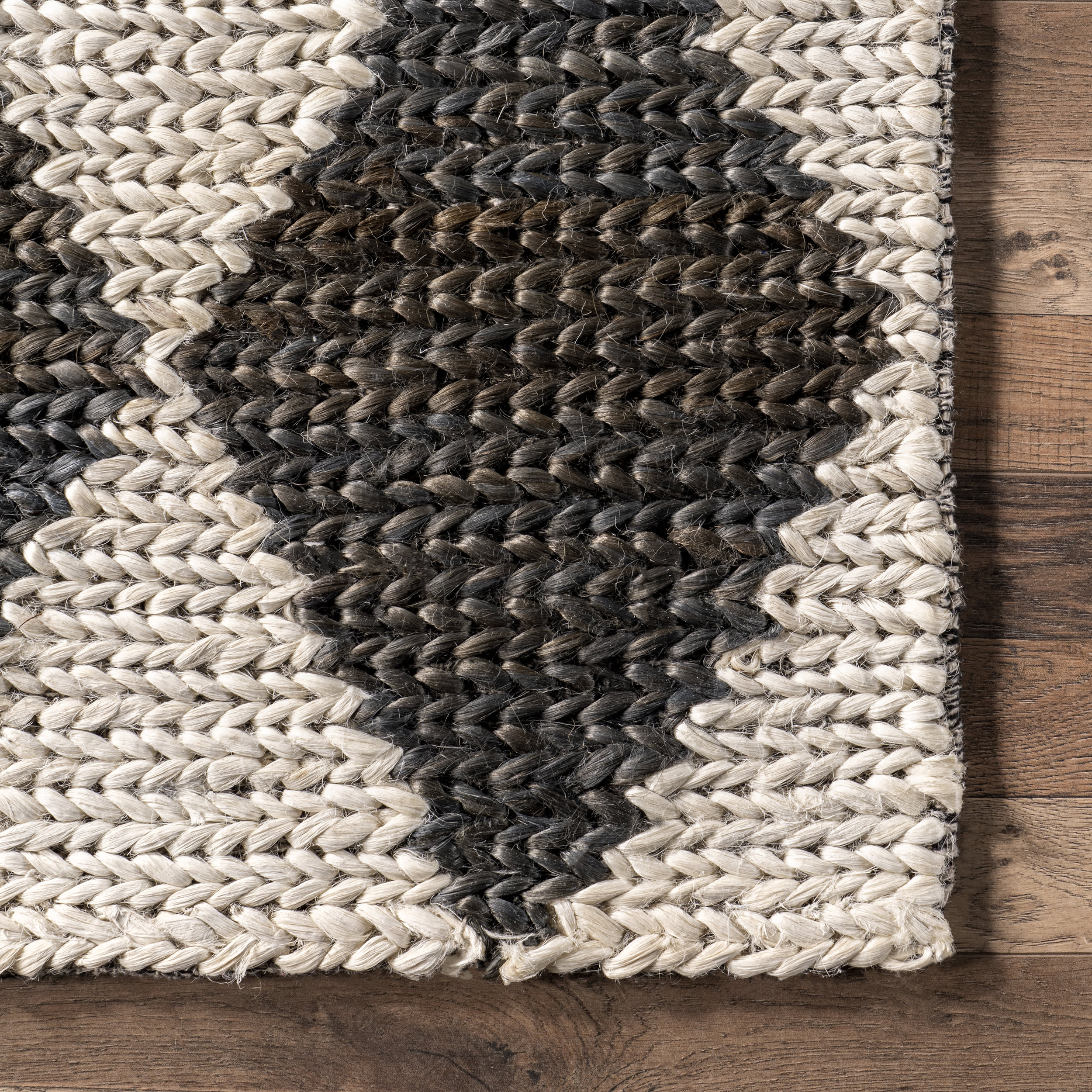 Deja Diamond Jute Trellis Rug | Charcoal - Image 3