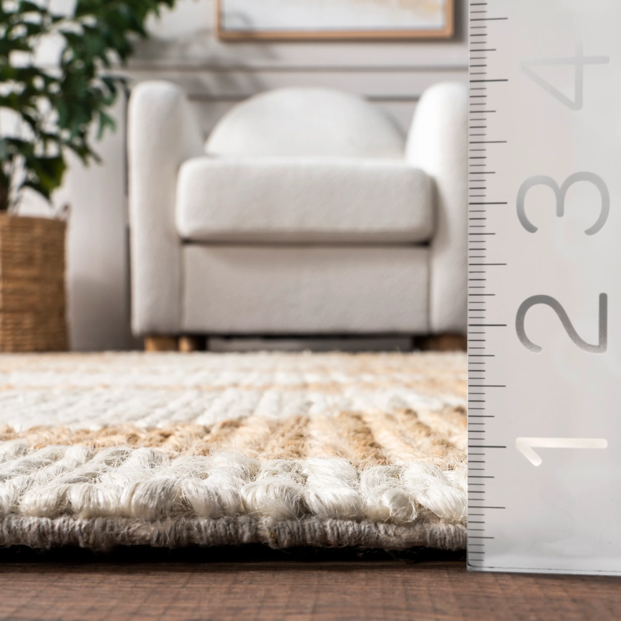 Deja Diamond Jute Trellis Rug | Natural - Image 5