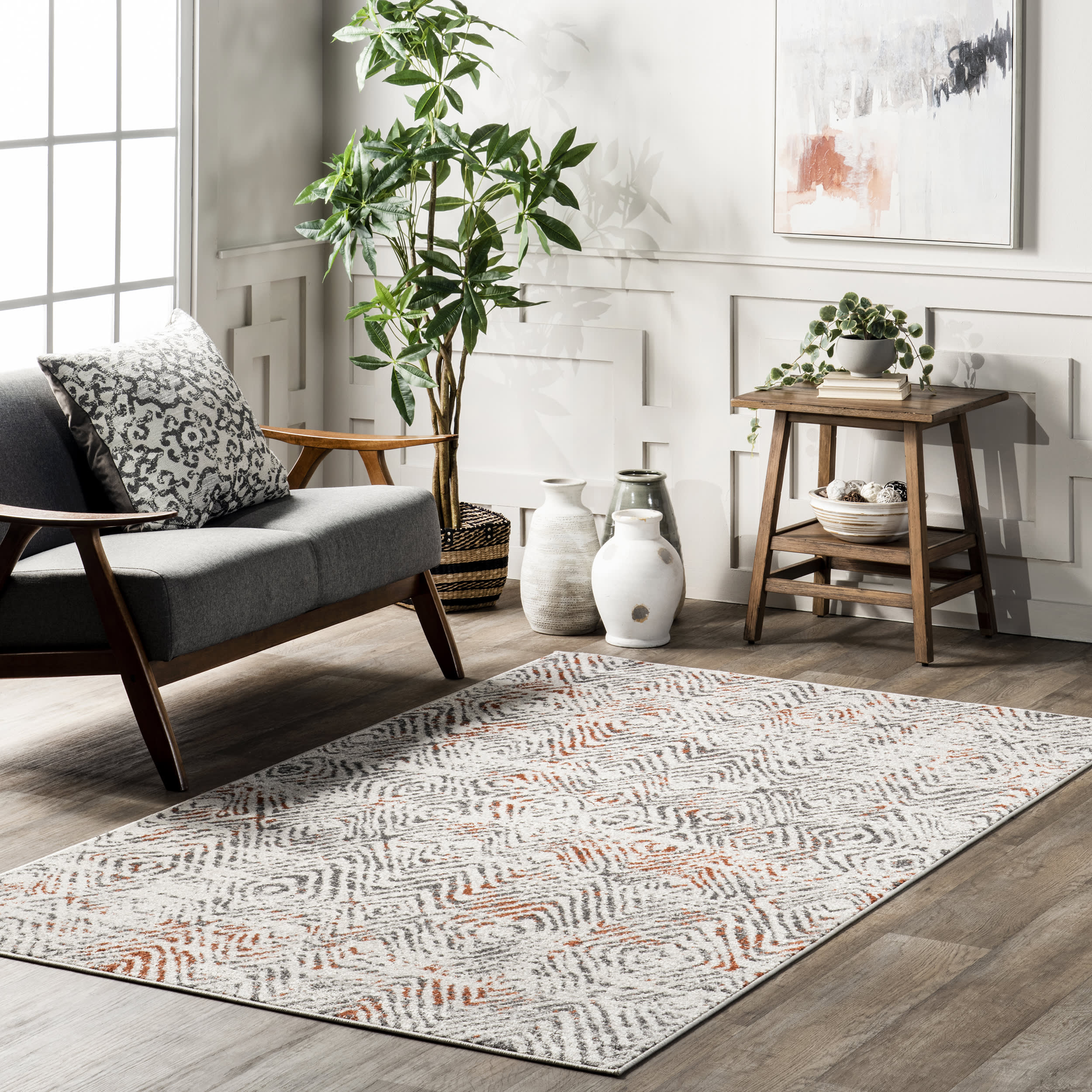 Delancey Bold Zig-Zag Rug | Light Grey - Image 2
