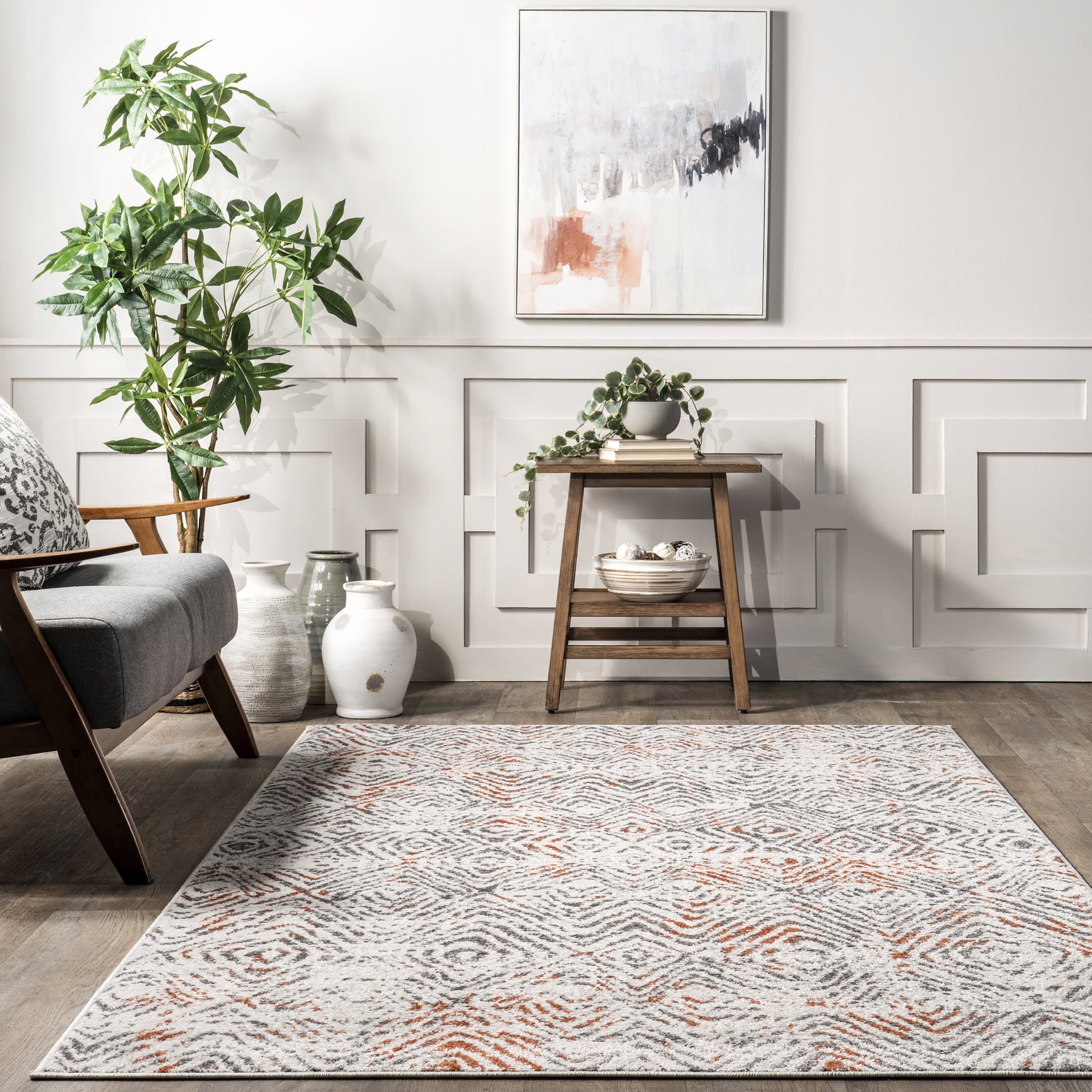Delancey Bold Zig-Zag Rug | Light Grey - Image 4
