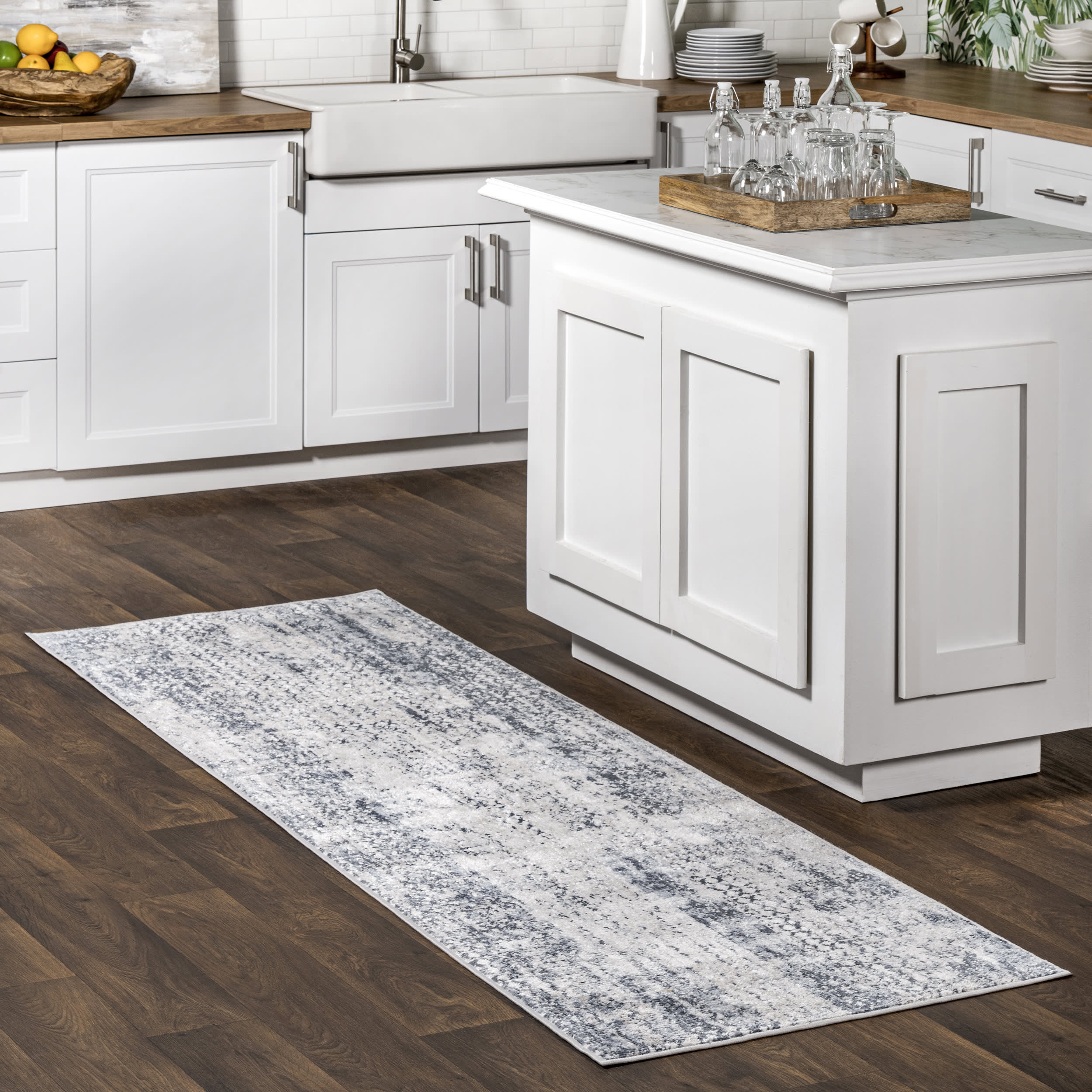 Demi Abstract Striped Rug | Blue - Image 2