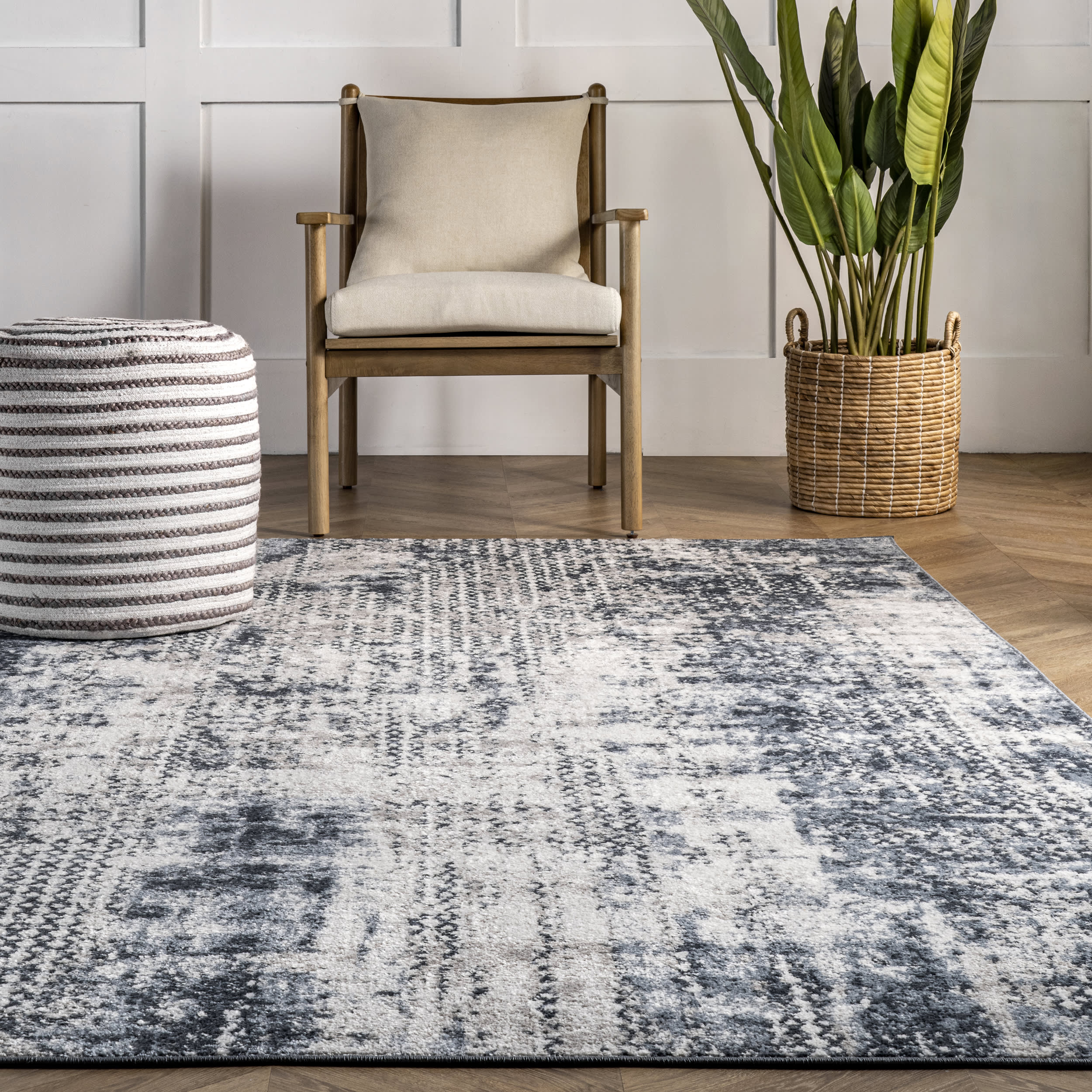 Demi Abstract Striped Rug | Blue - Image 4
