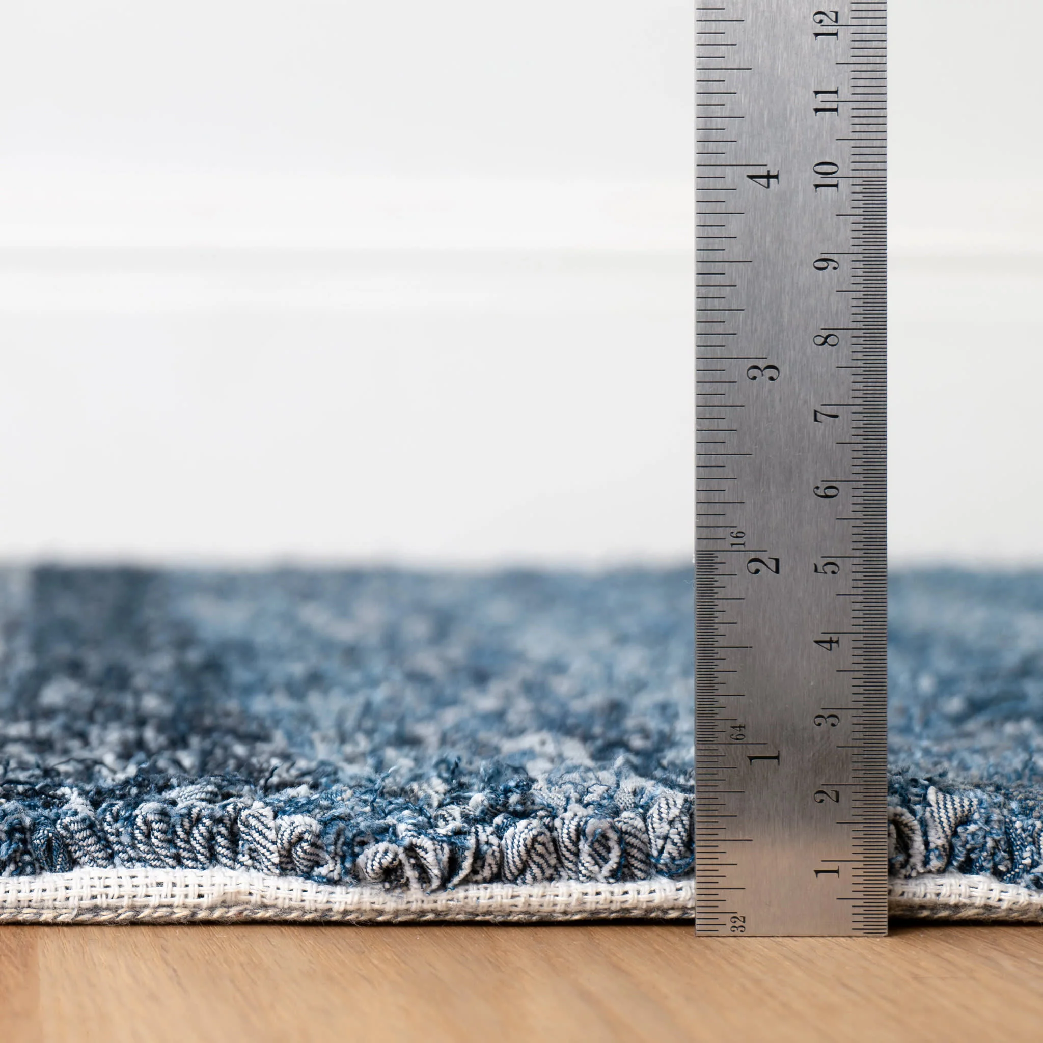 Denim Chindi Hand Hooked Cotton Rug | Blue - Image 6