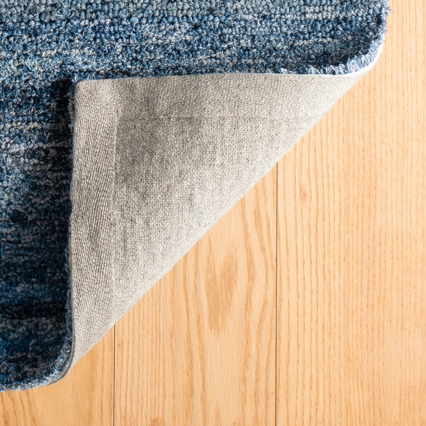 Denim Chindi Hand Hooked Cotton Rug | Blue - Image 8