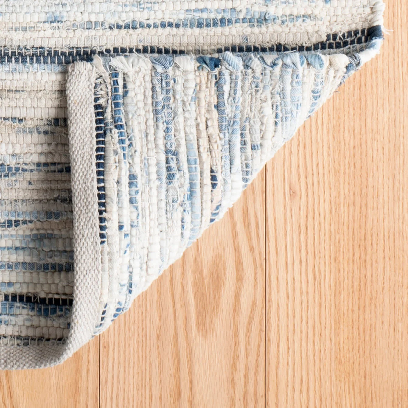 Denim Rag Handwoven Cotton Rug | Blue - Image 6