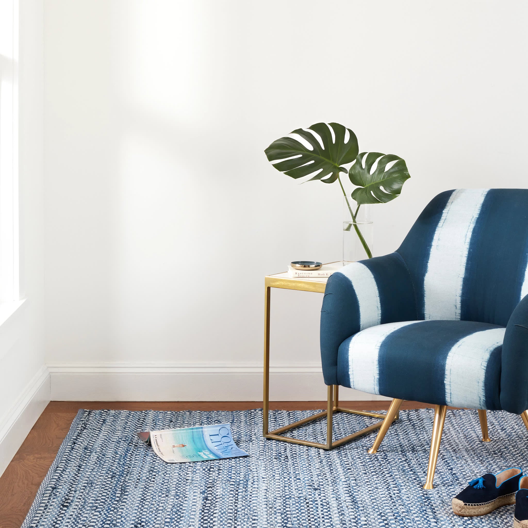 Denim Stone Handwoven Cotton Rug | Blue - Image 3