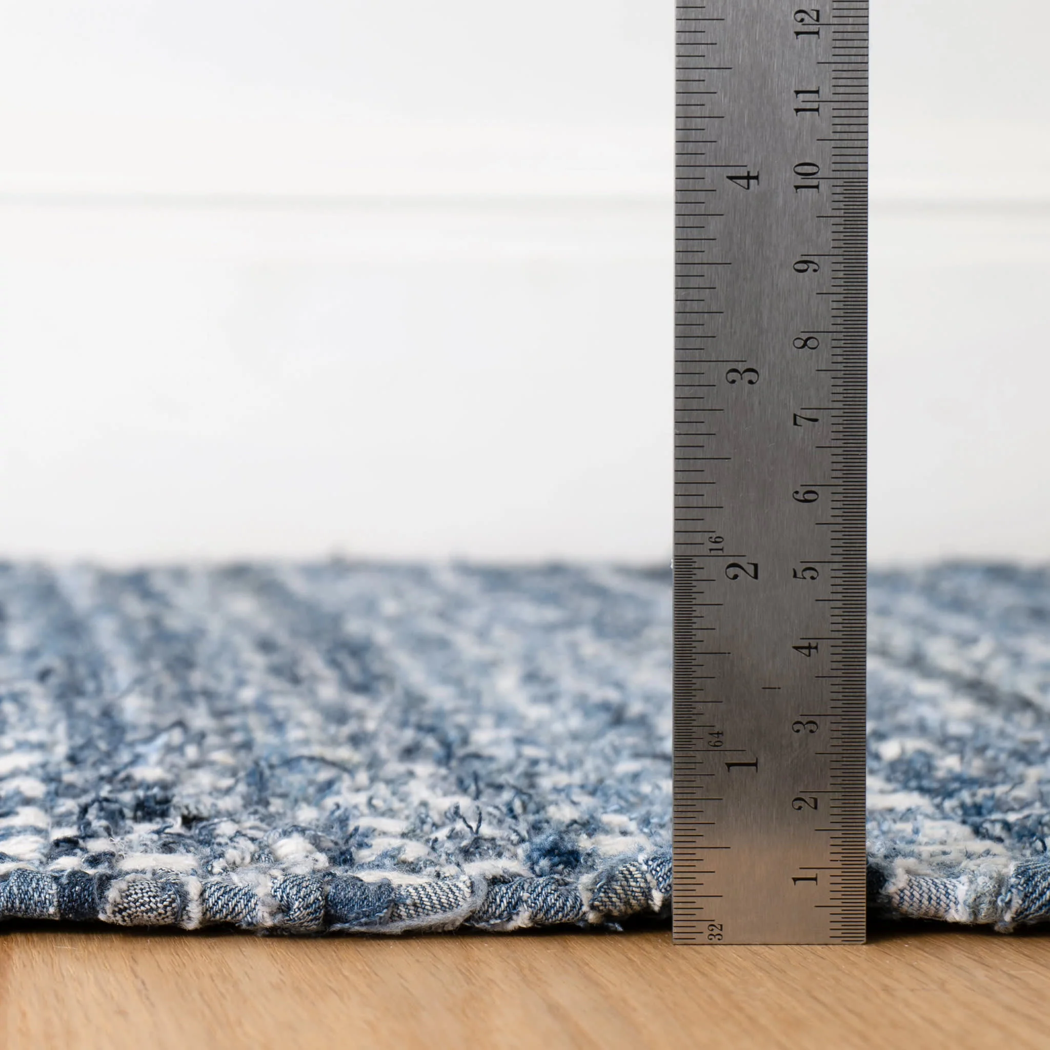 Denim Stone Handwoven Cotton Rug | Blue - Image 6