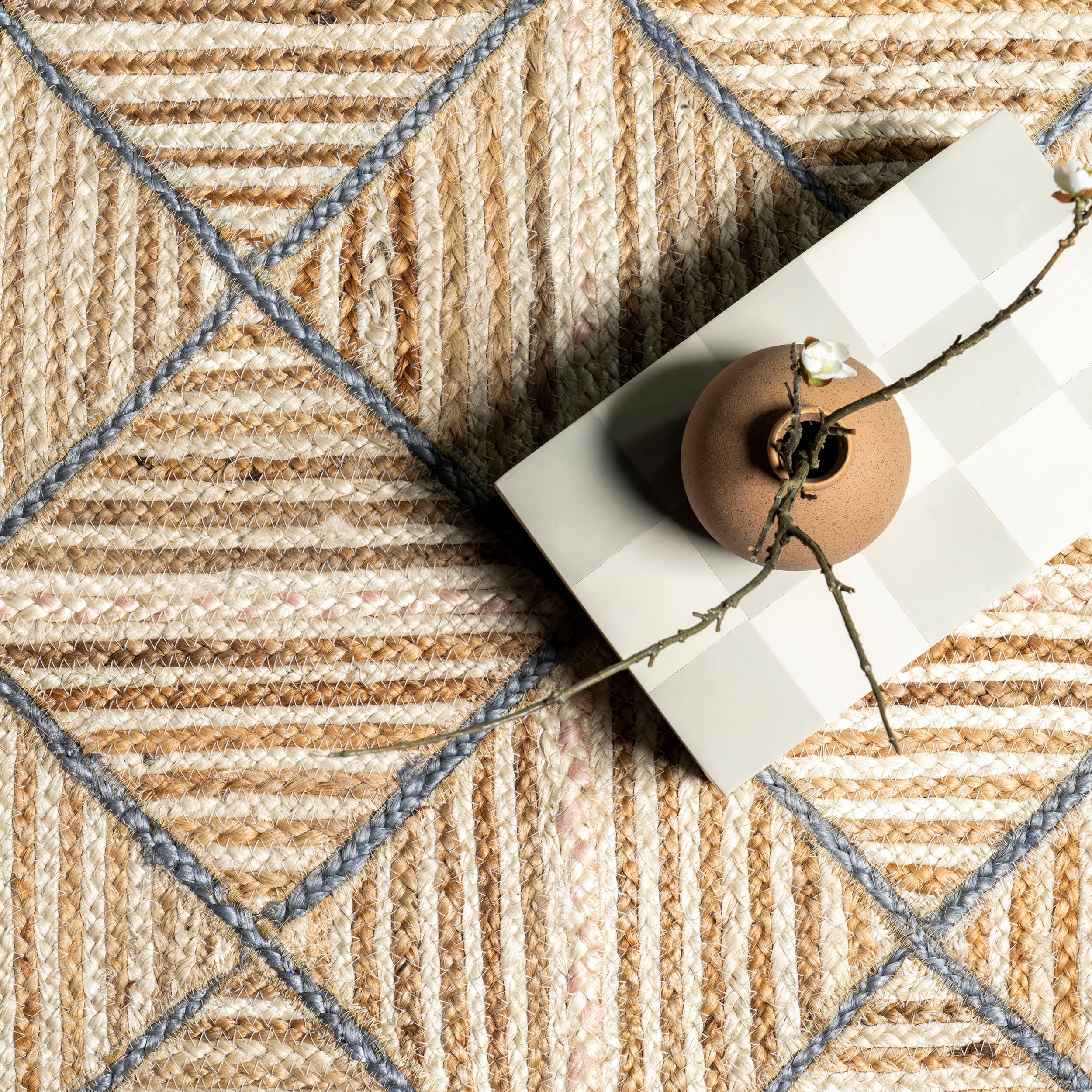 Denys Jute Textured Trellis Rug | Natural - Image 7