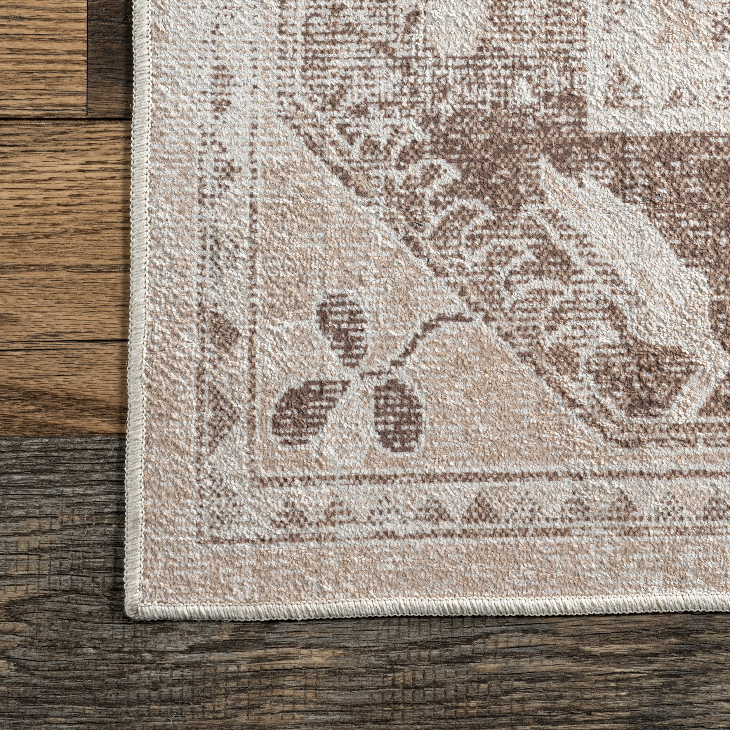 Devi Medallion Washable Rug | Beige - Image 3