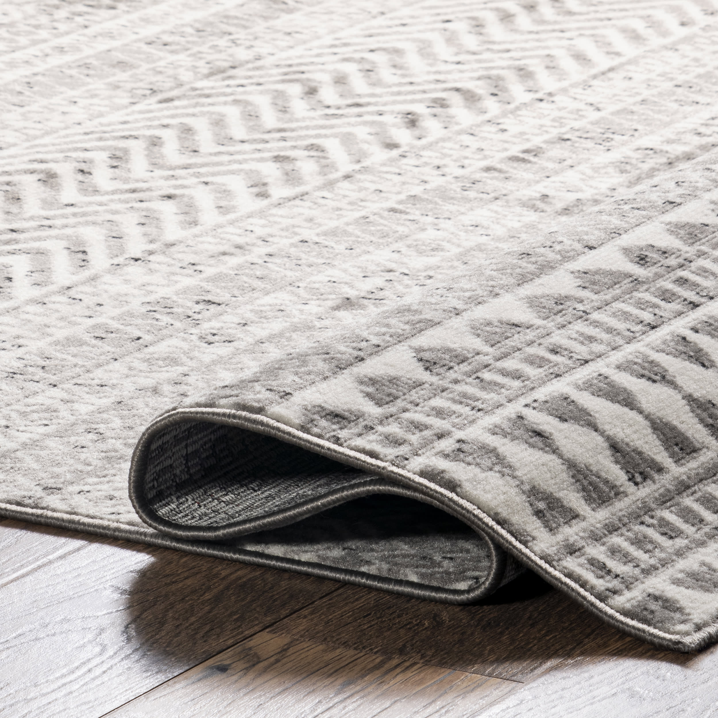 Devin Geometric Banded Rug | Grey - Image 8