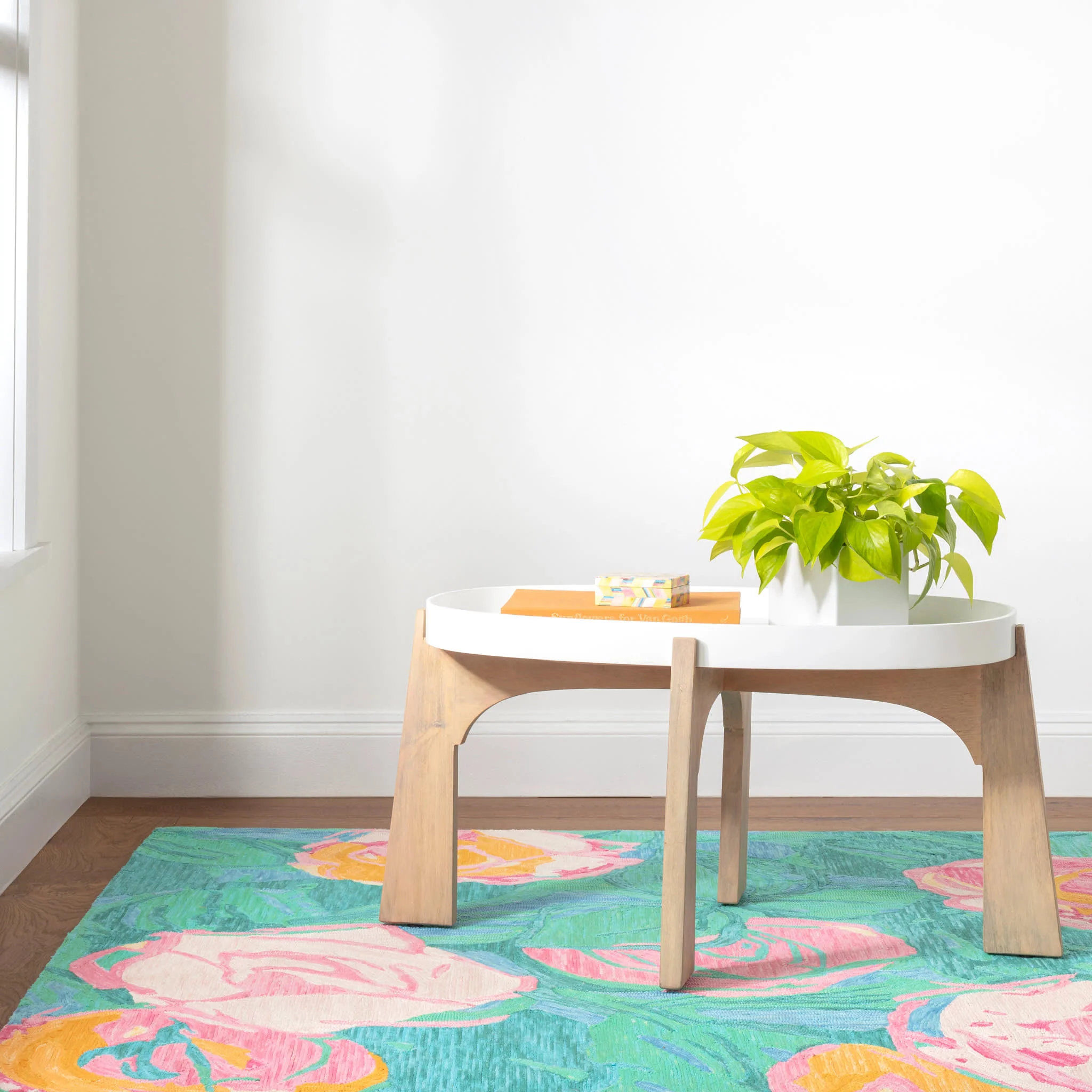 Dew Pond Hand Micro Hooked Cotton Rug | Green - Image 2