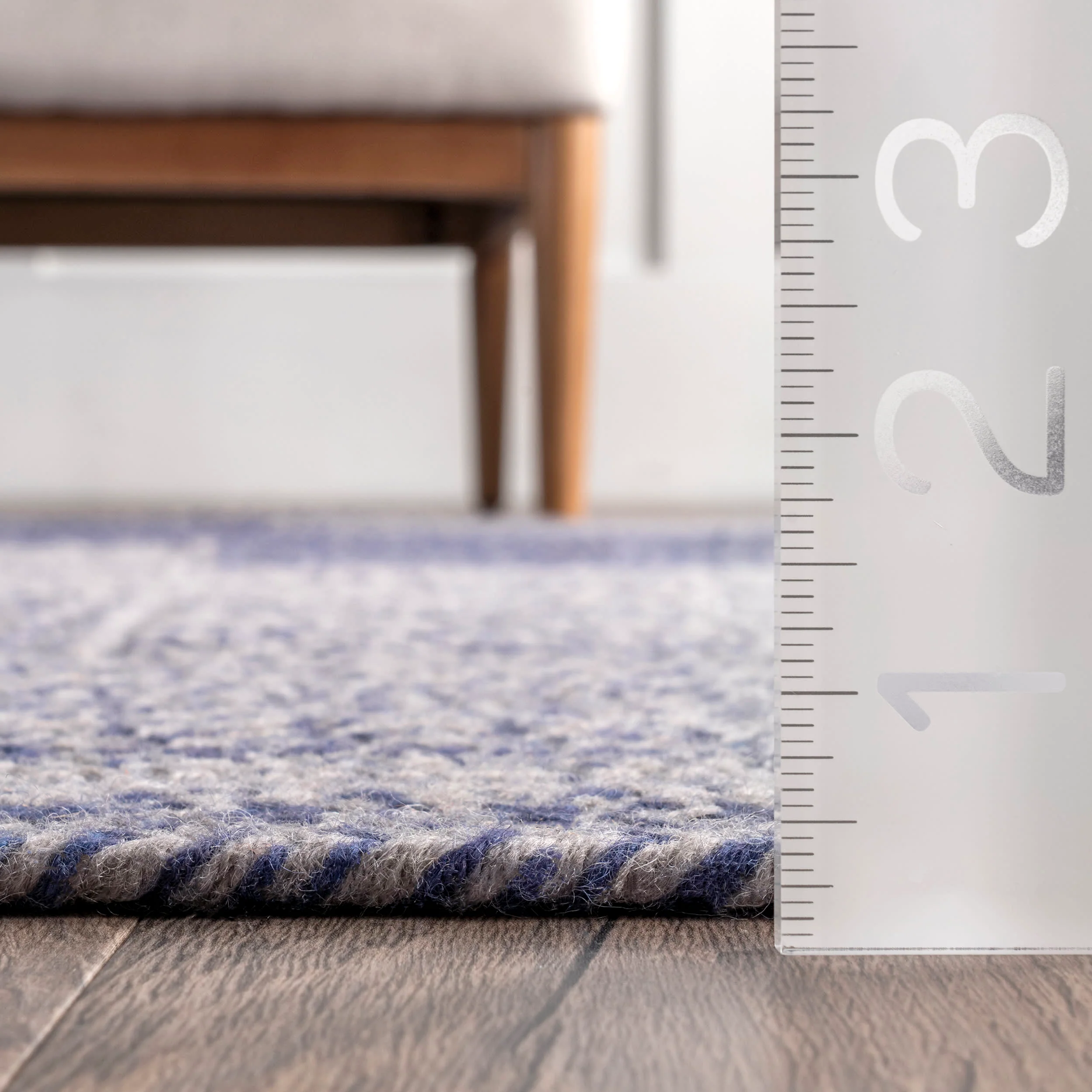 Dezzy Wool Ladder Rug | Blue - Image 5