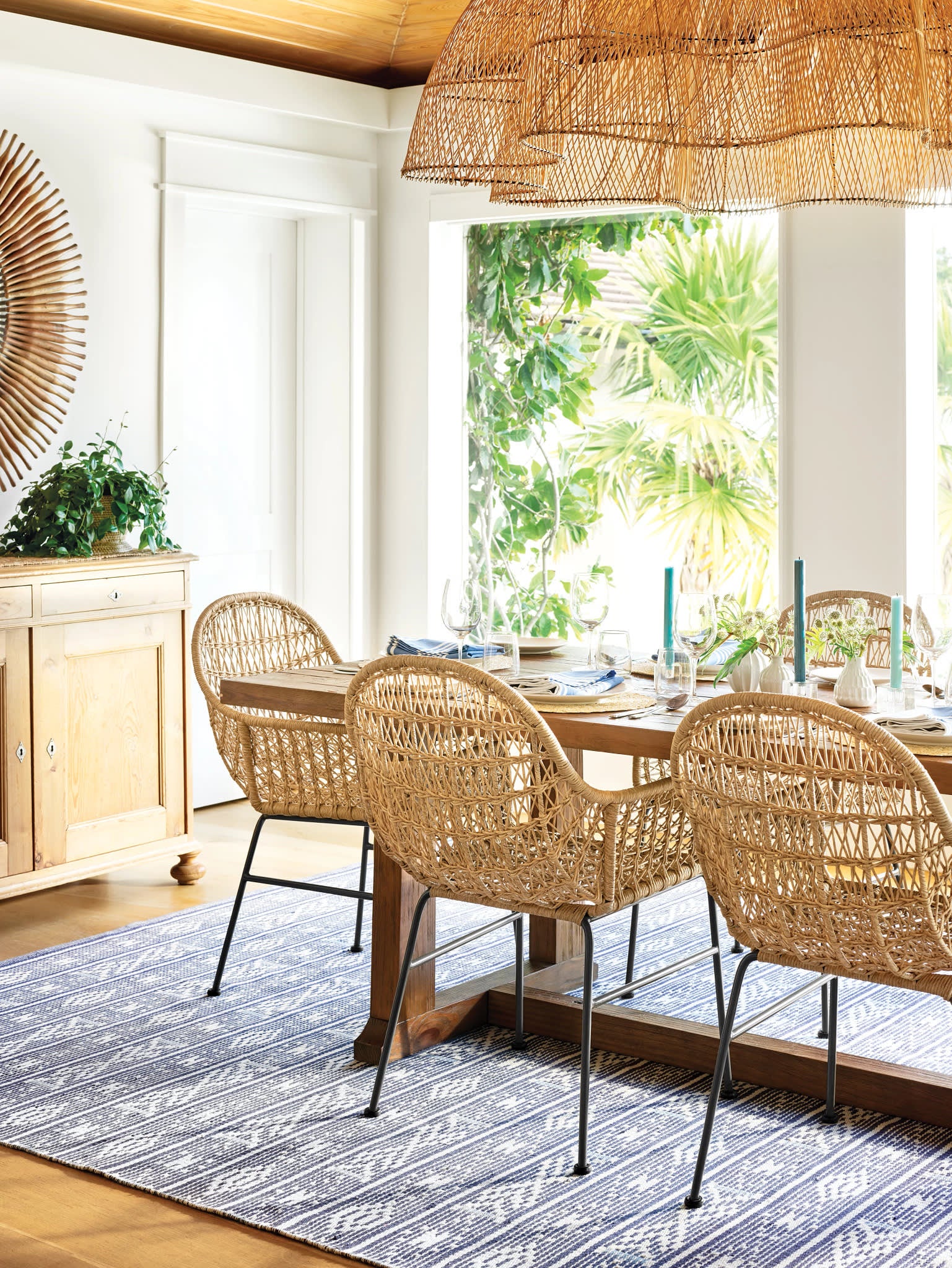 Dharma Handwoven Indoor/Outdoor Rug | Blue - Image 2