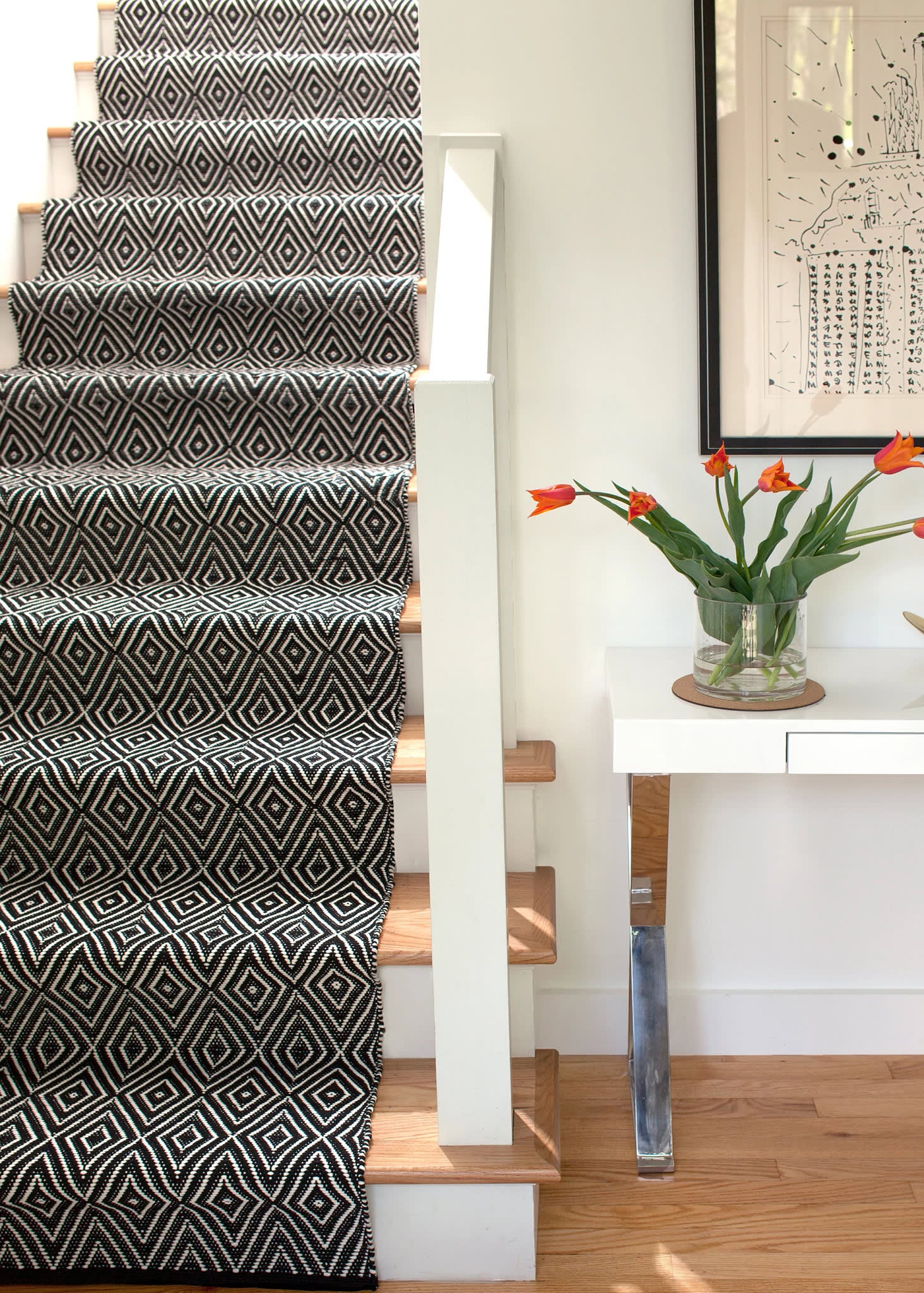 Diamond Handwoven Indoor/Outdoor Rug | Black/Ivory - Image 3