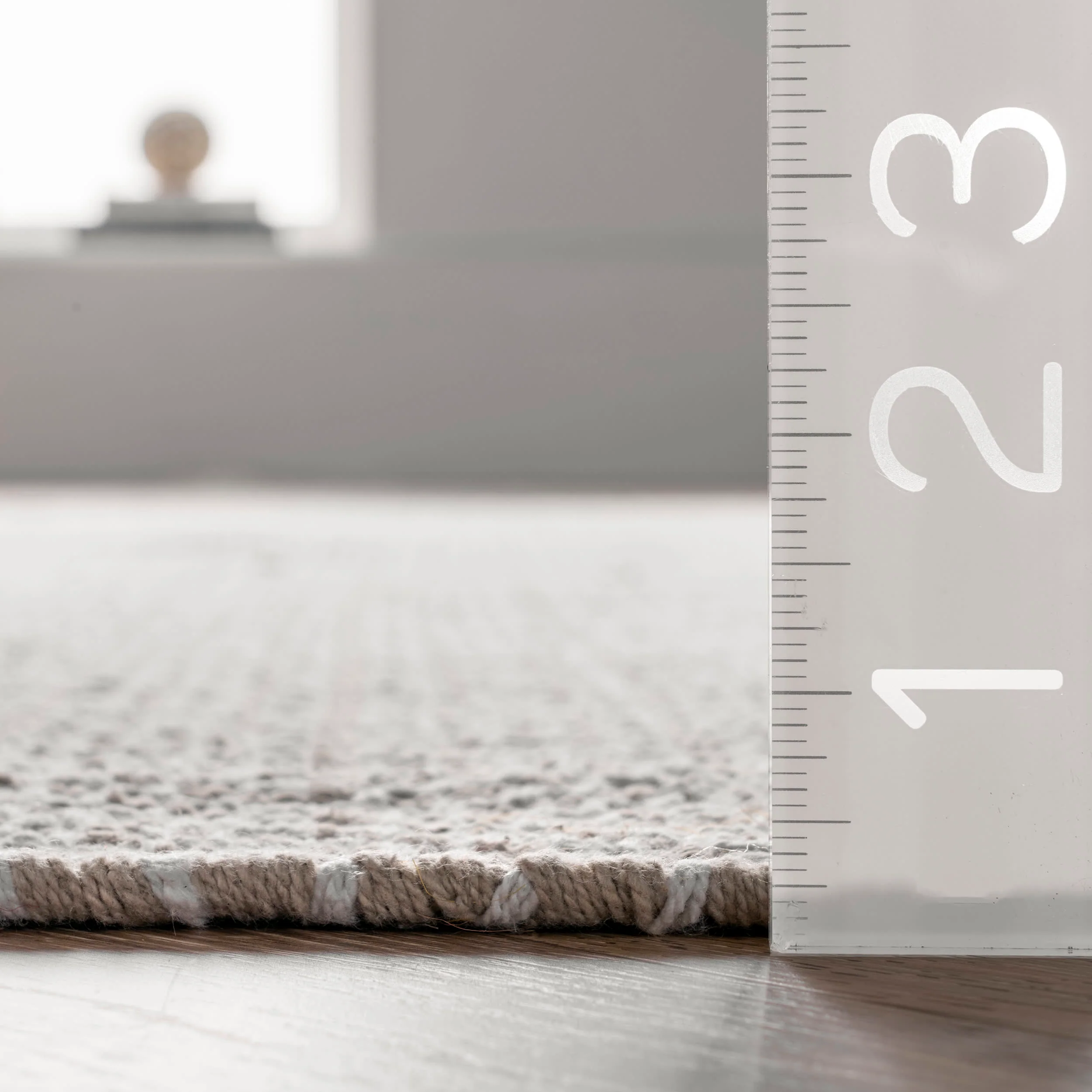 Diamond Cotton Check Flatwoven Rug | Beige - Image 5