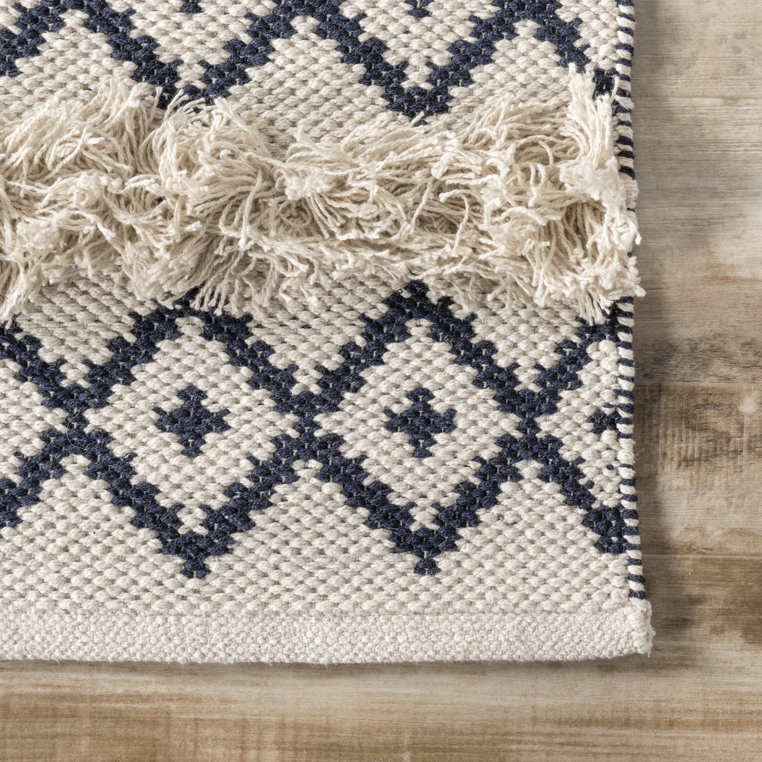 Diamond Eye Overstriped Rug | Ivory - Image 3