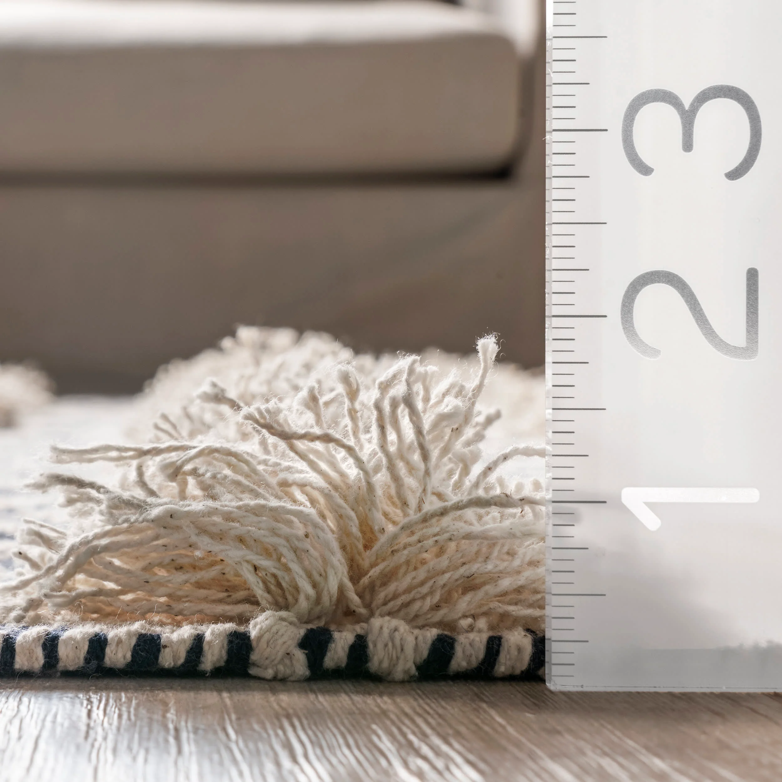 Diamond Eye Overstriped Rug | Ivory - Image 5