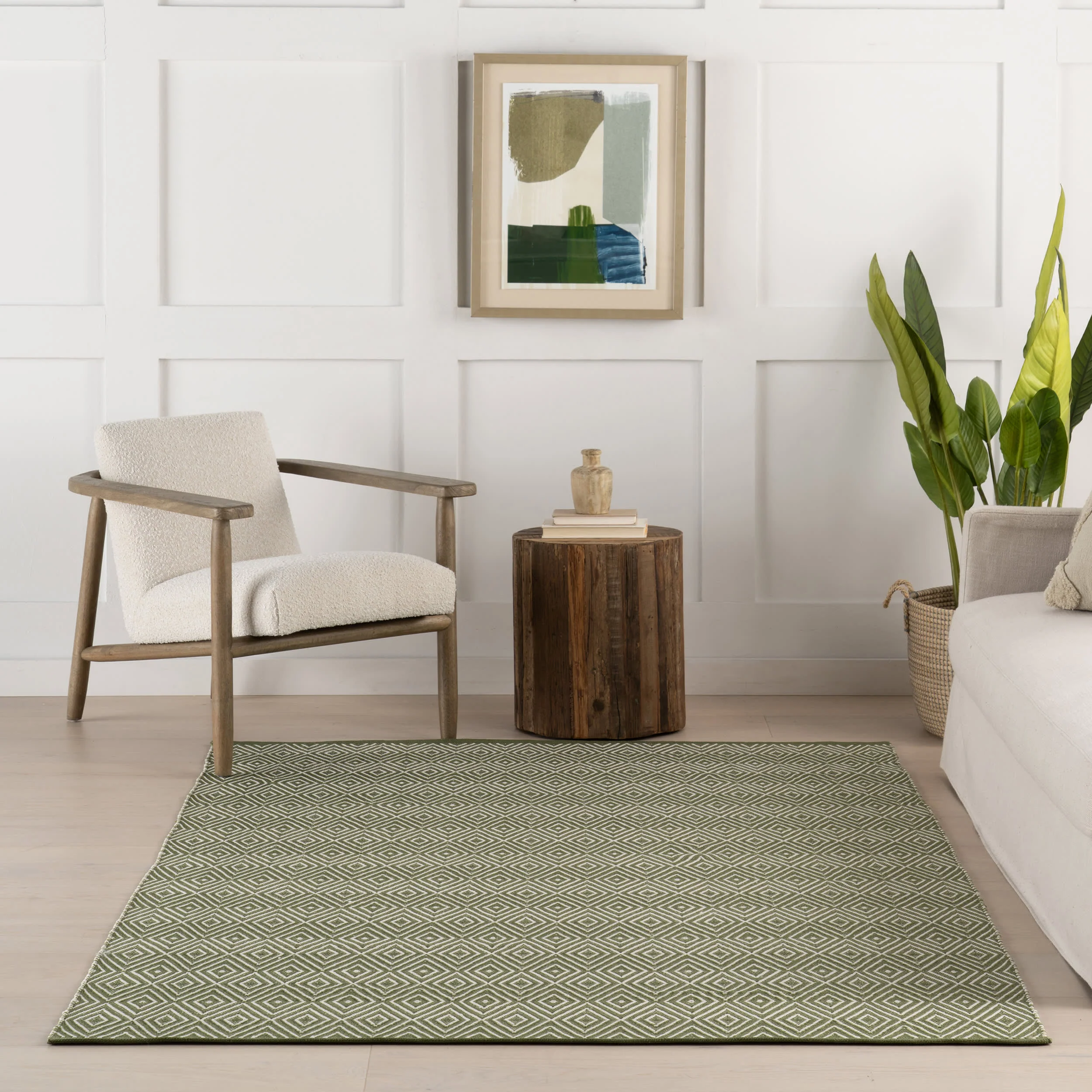 Diamond Handwoven Indoor/Outdoor Rug | Sage - Image 4