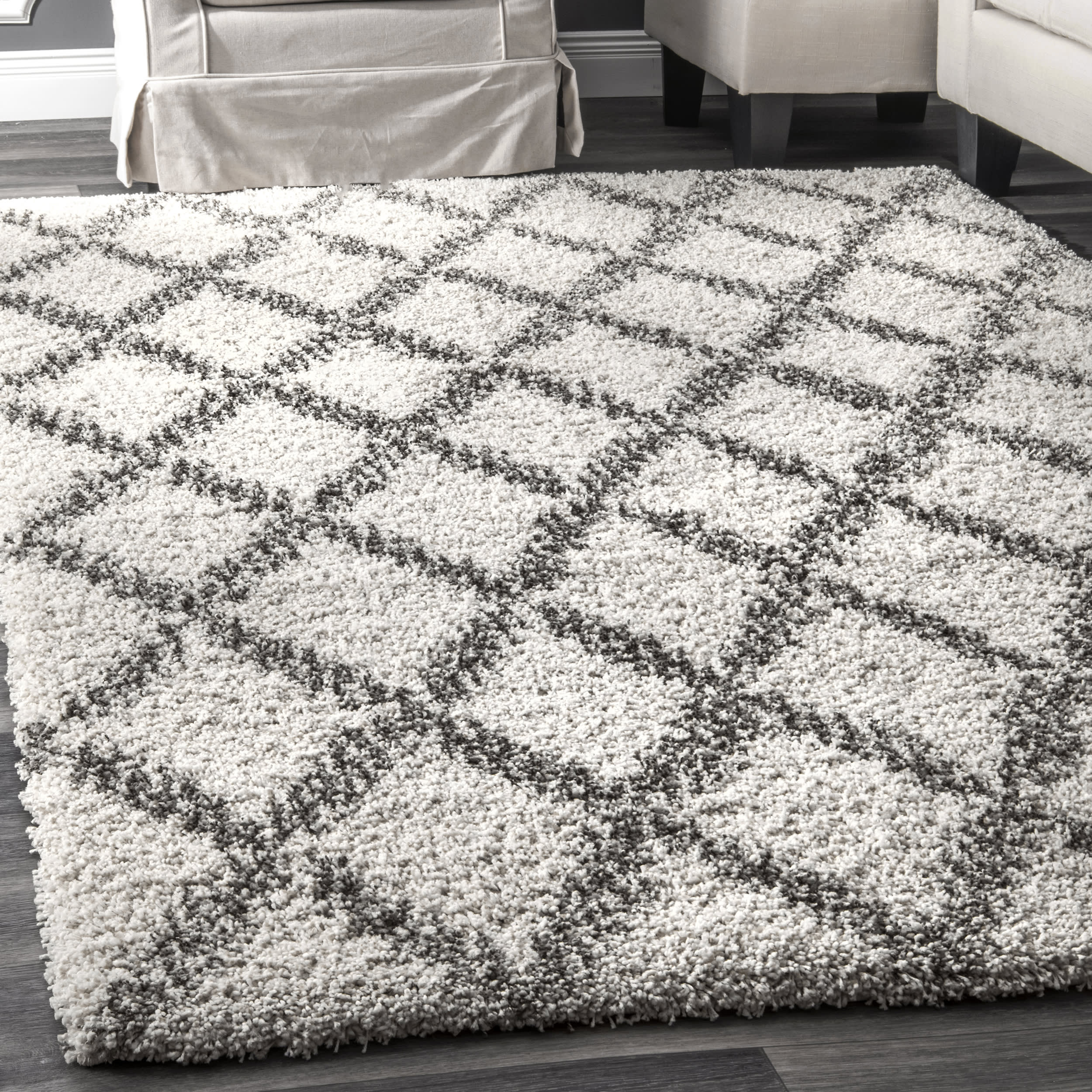 Diamond Lattice Rug | Ivory - Image 2