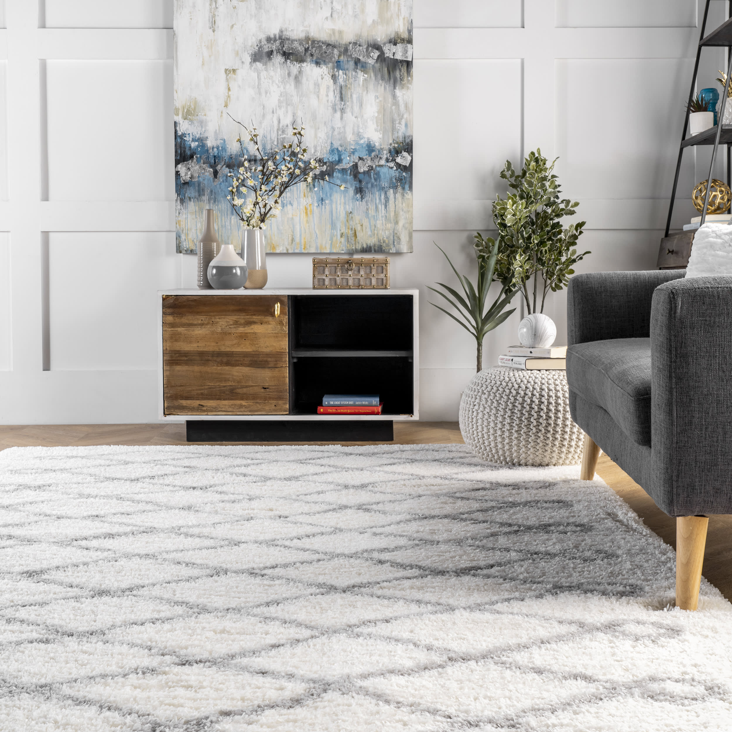 Diamond Loop Rug | Grey - Image 4